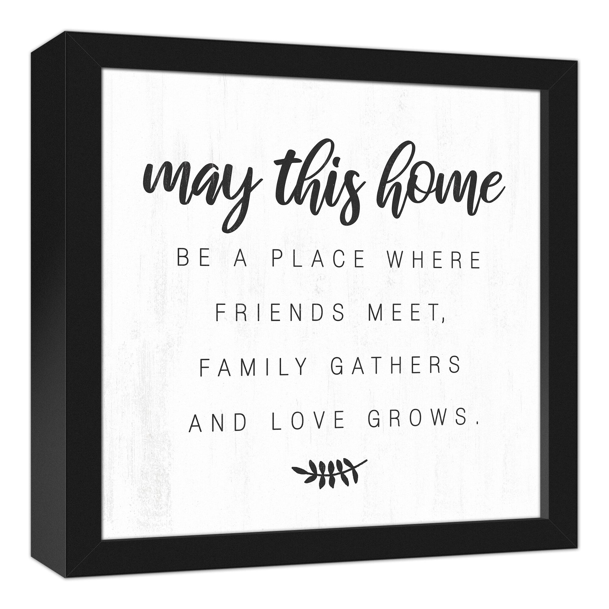 May This Home 13.73" x 13.73" Black Framed Canvas