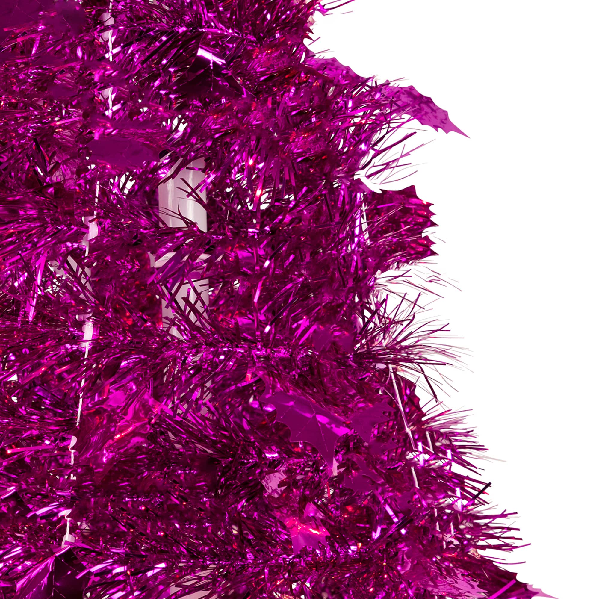6ft. Unlit Pink Tinsel Pop-Up Artificial Christmas Tree