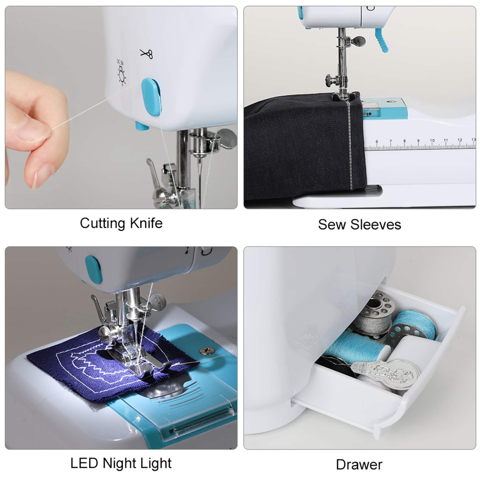 NEX™ Indigo Blue Modern Crafting Sewing Machine with 12 Built-In Stitches