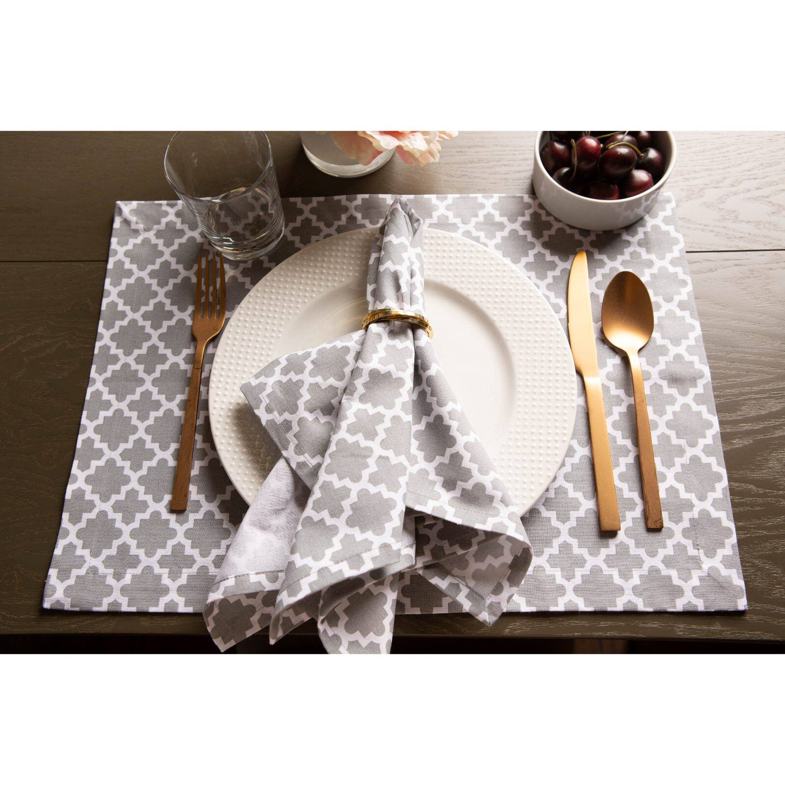 DII® Gray Lattice Napkins, 6ct.
