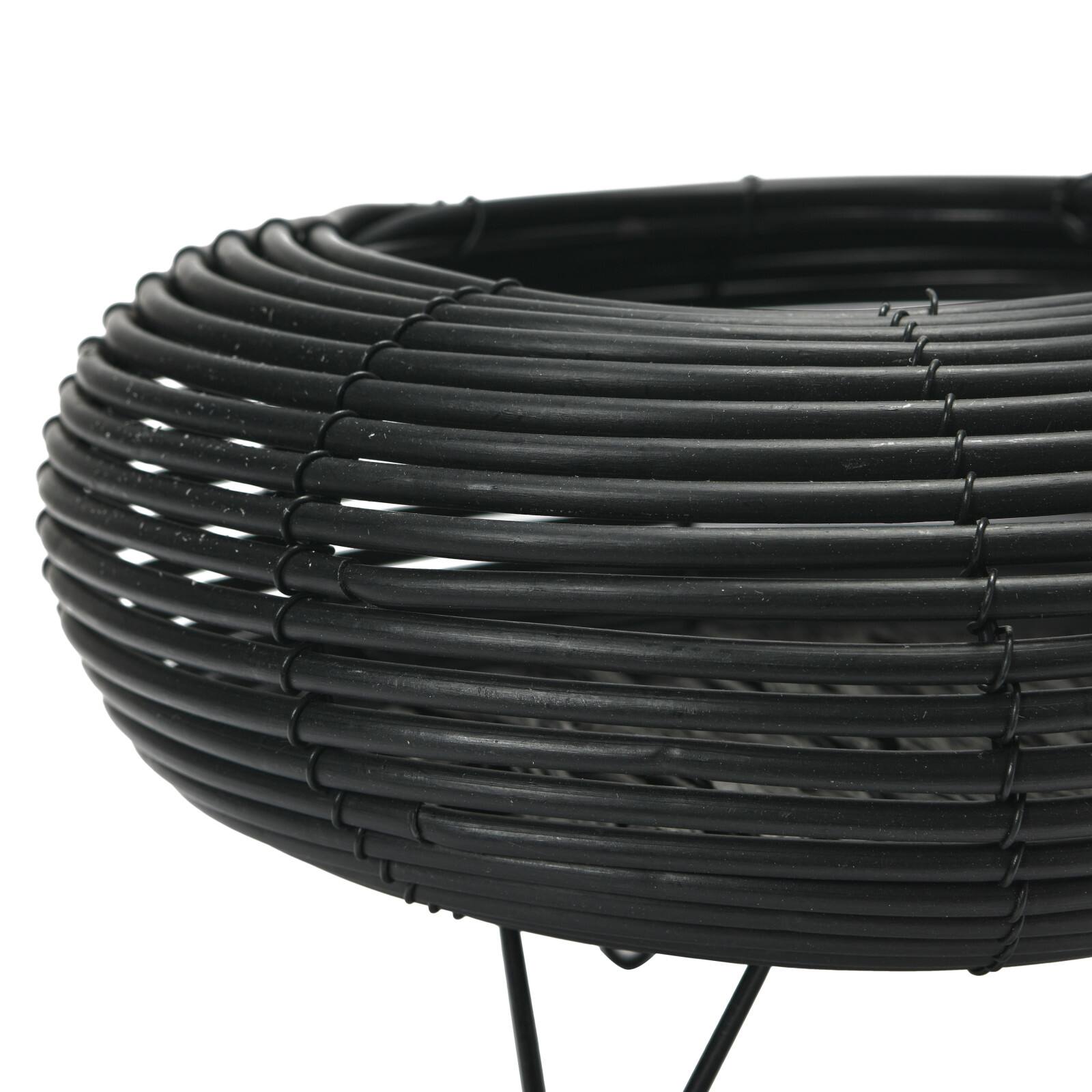 6&#x22; Black Plastic Planter with Metal Feet