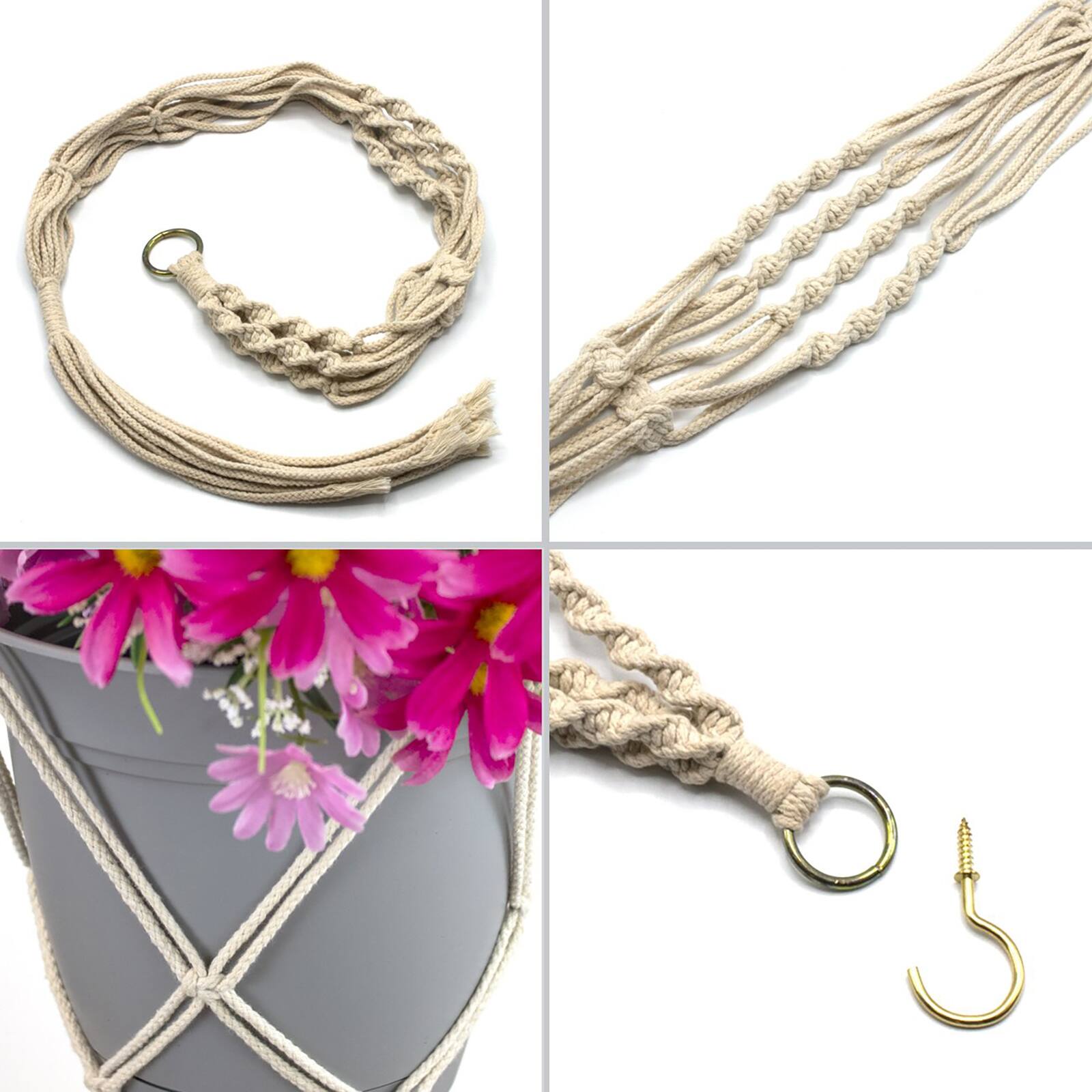 Sorbus 41&#x22; Macram&#xE9; Plant Hangers, 4ct.