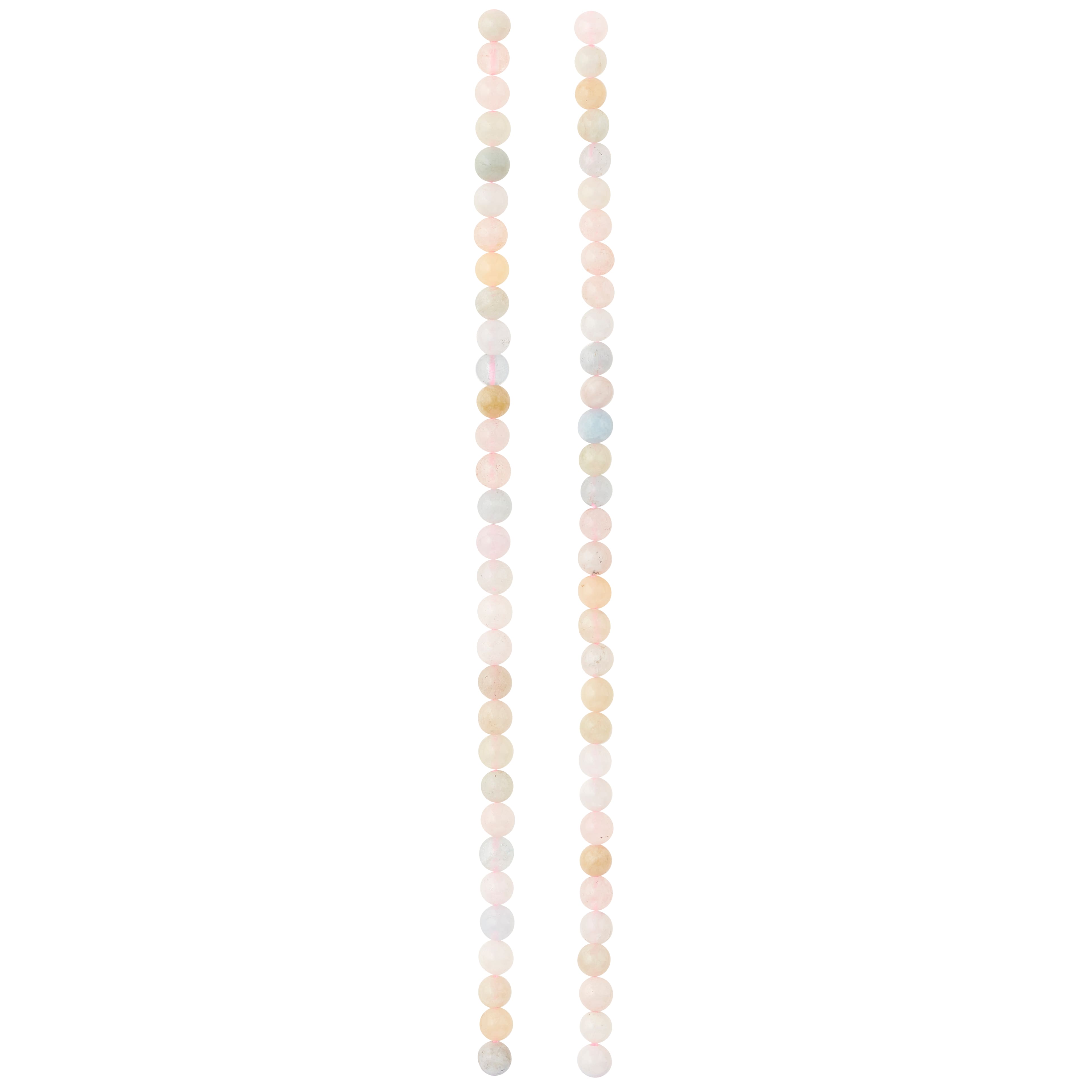 12 Pack: Morganite Round Beads, 4mm by Bead Landing™