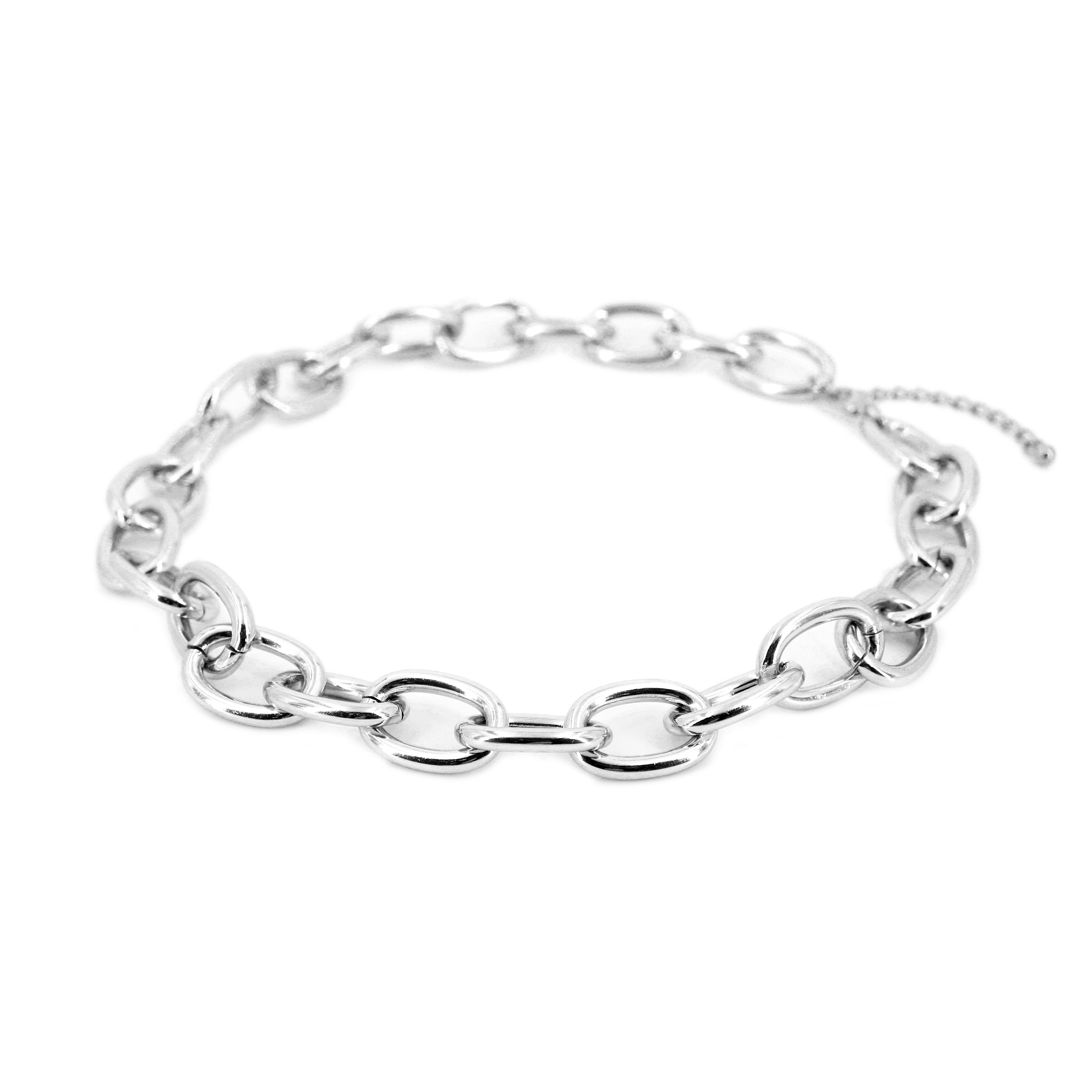 Gros collier en chaîne couleur rhodium de 50,8 cm de Bead Landing