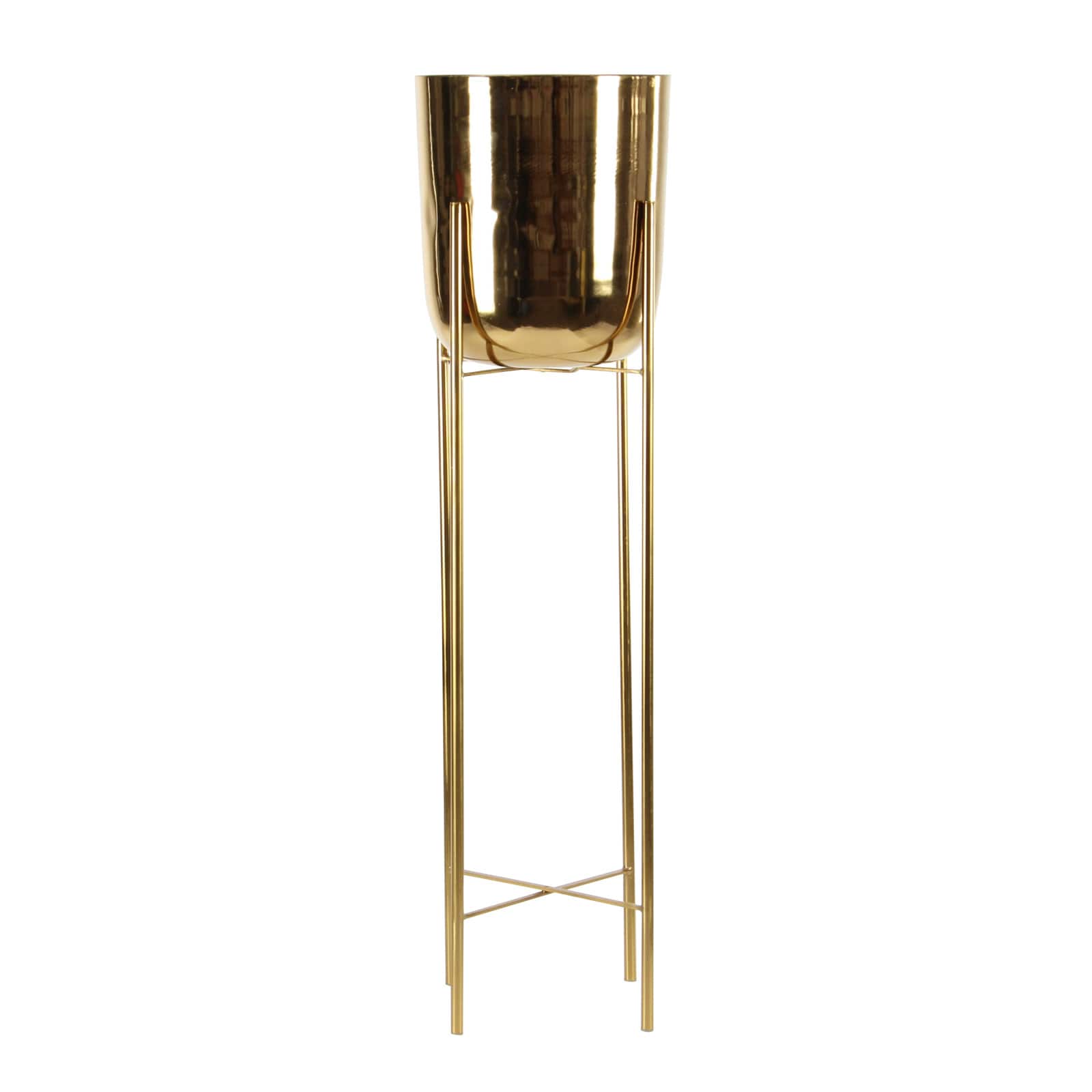 CosmoLiving by Cosmopolitan Gold Metal Glam Planter Set, 39" & 46"