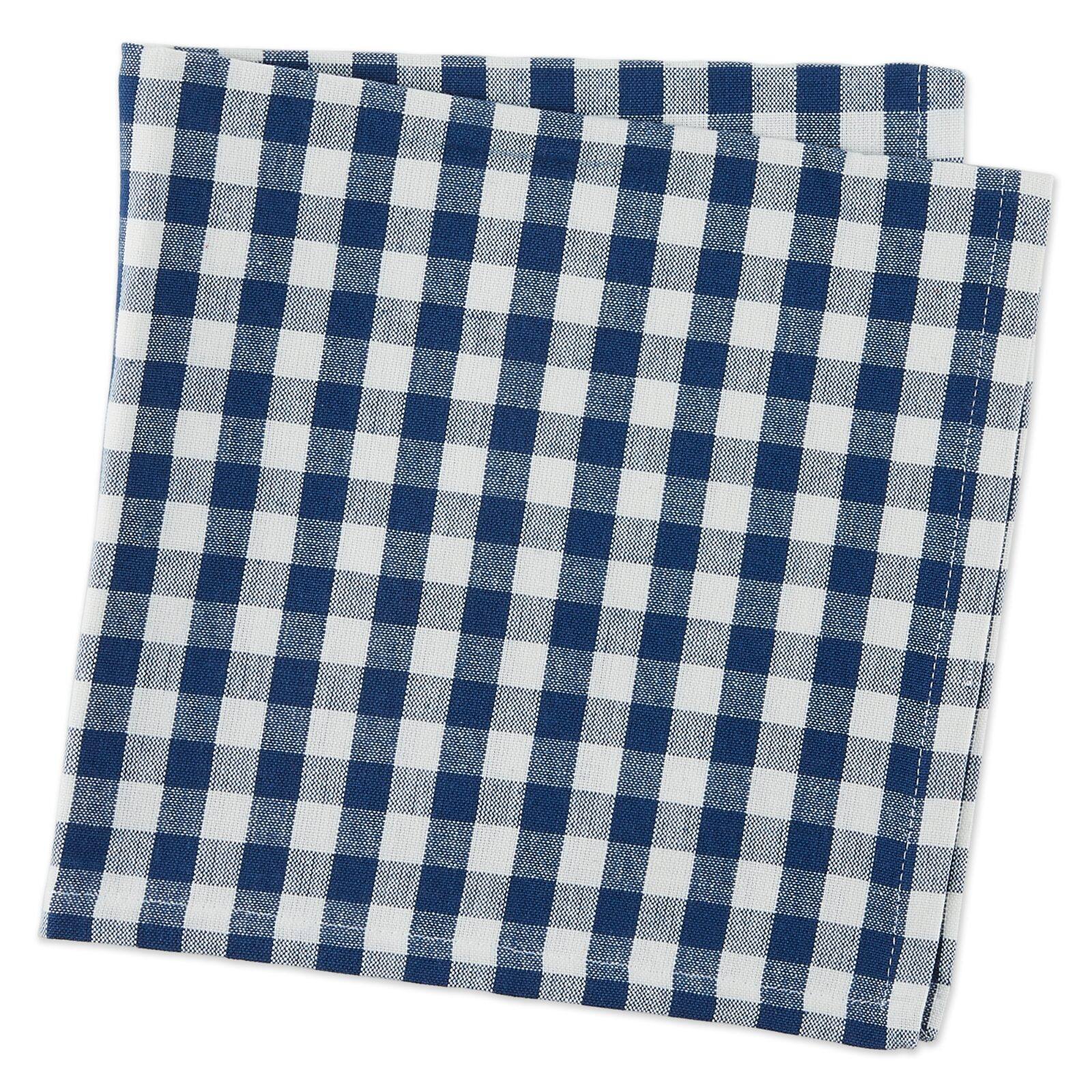 DII® Navy & Off White Gingham Cotton Napkins, 4ct.