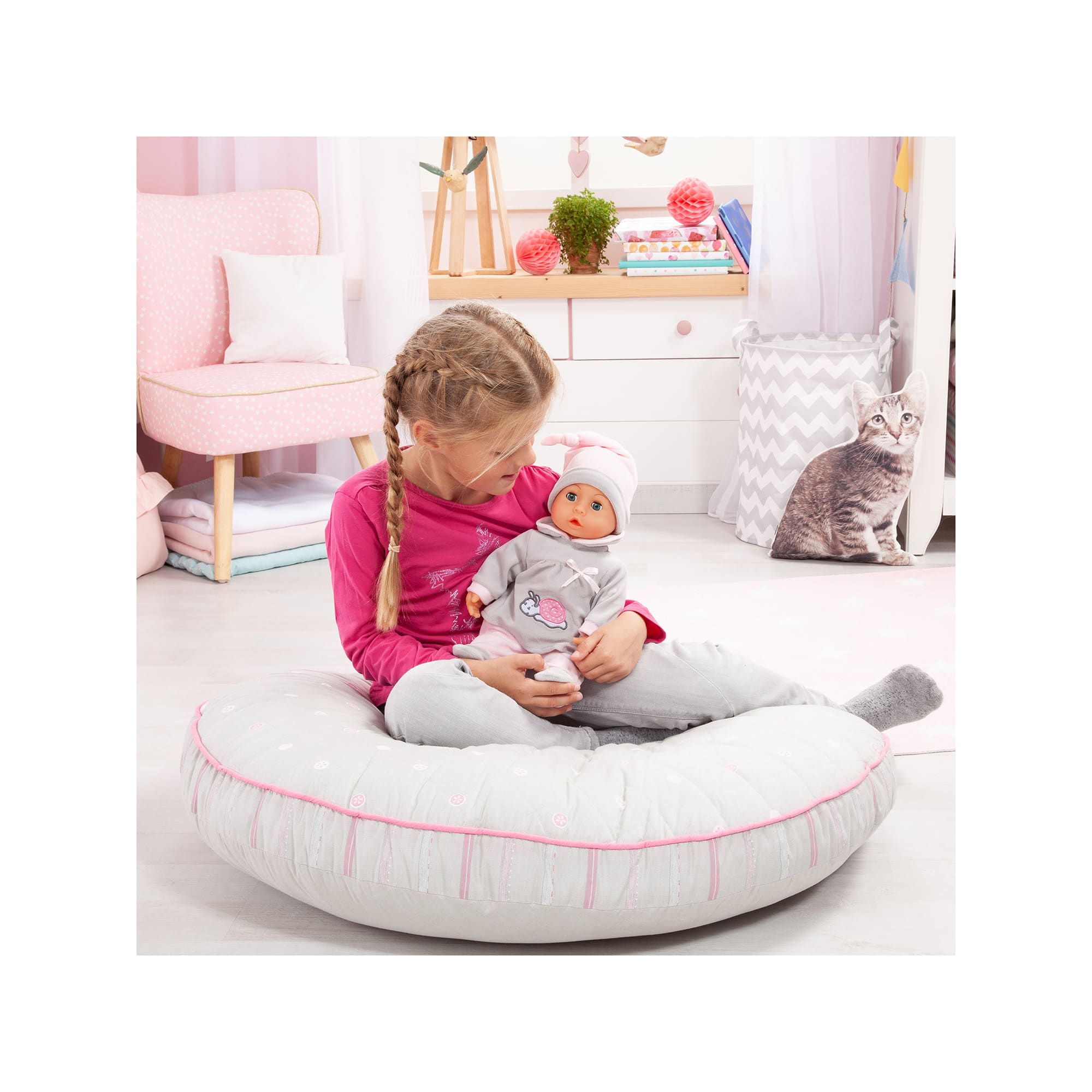 Bayer Design 15" First Words Baby Doll in Gray Snail Outfit