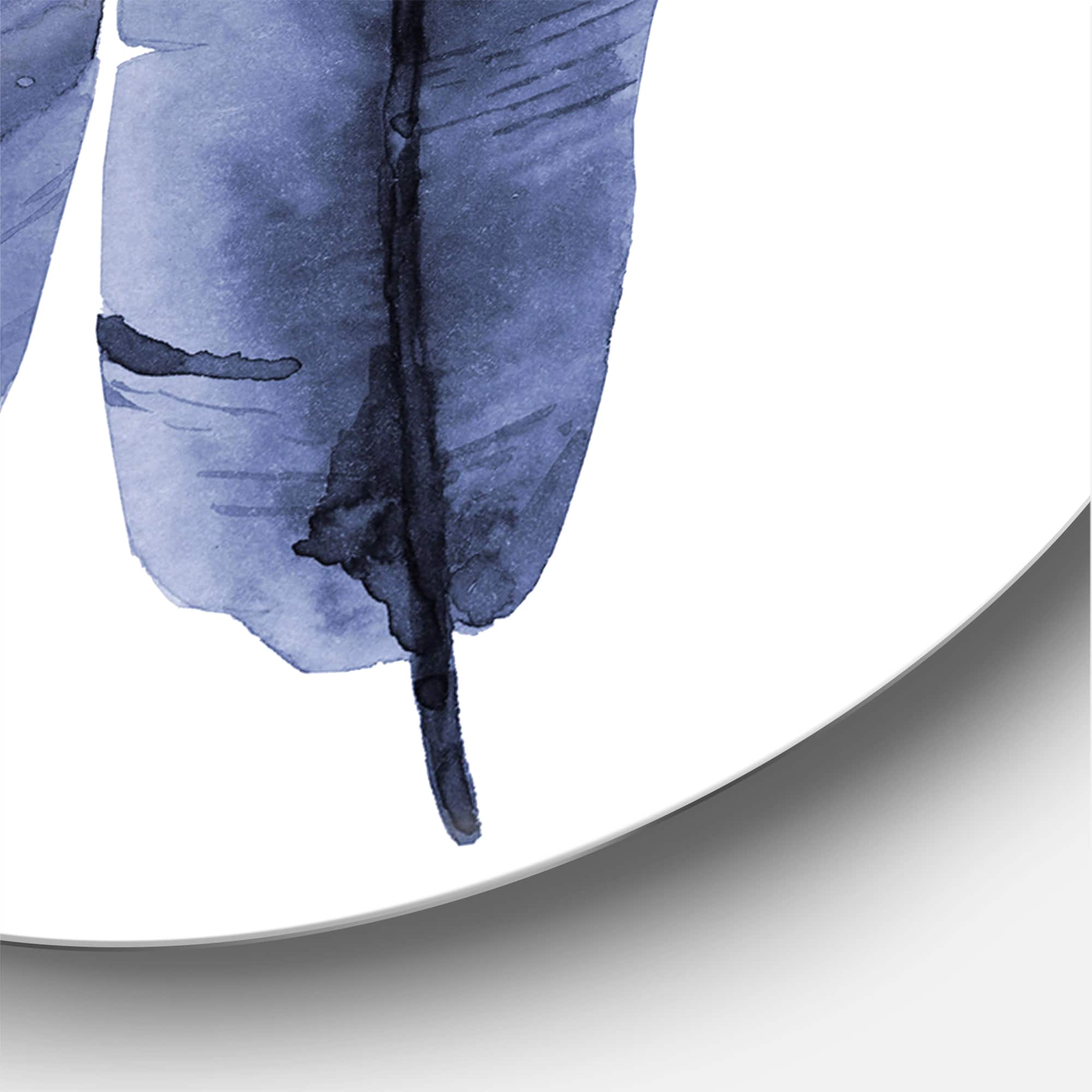 Designart - Navy Blue Tropical Banana Leaves