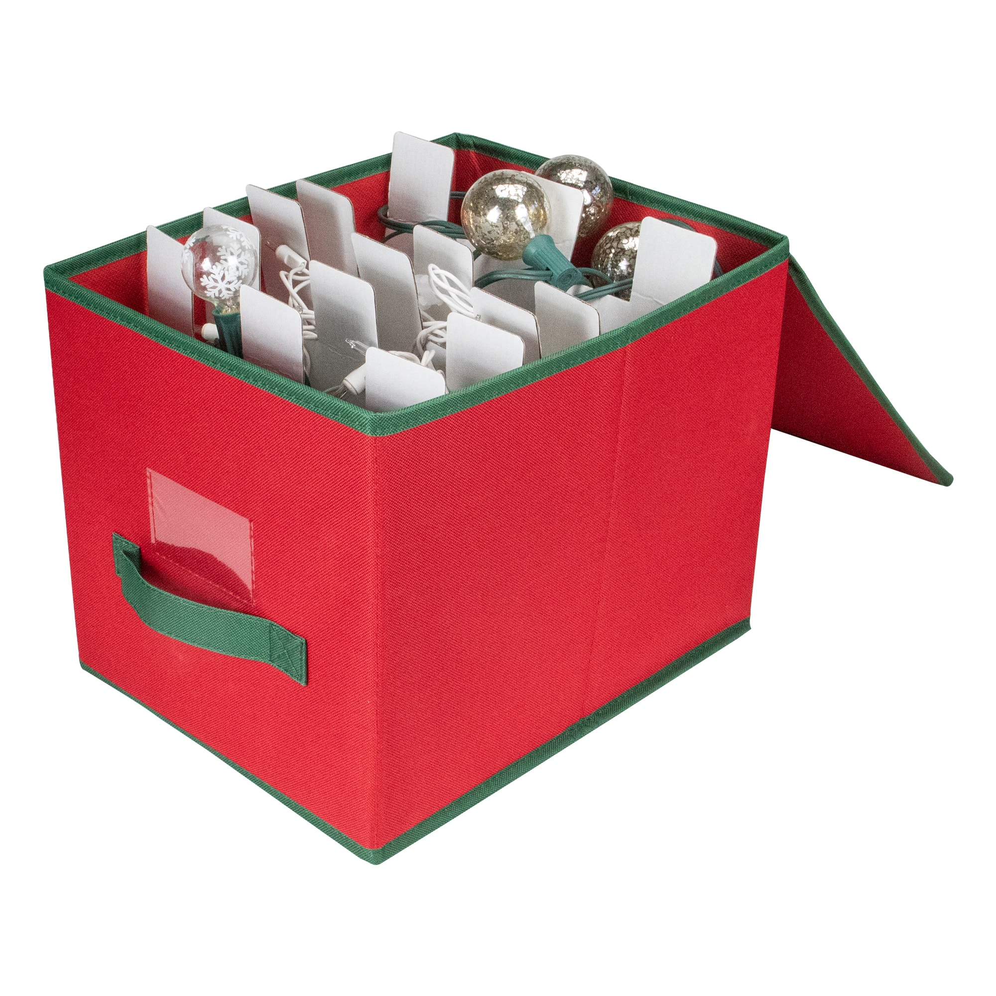 13&#x22; Red Christmas Ornament Storage Box