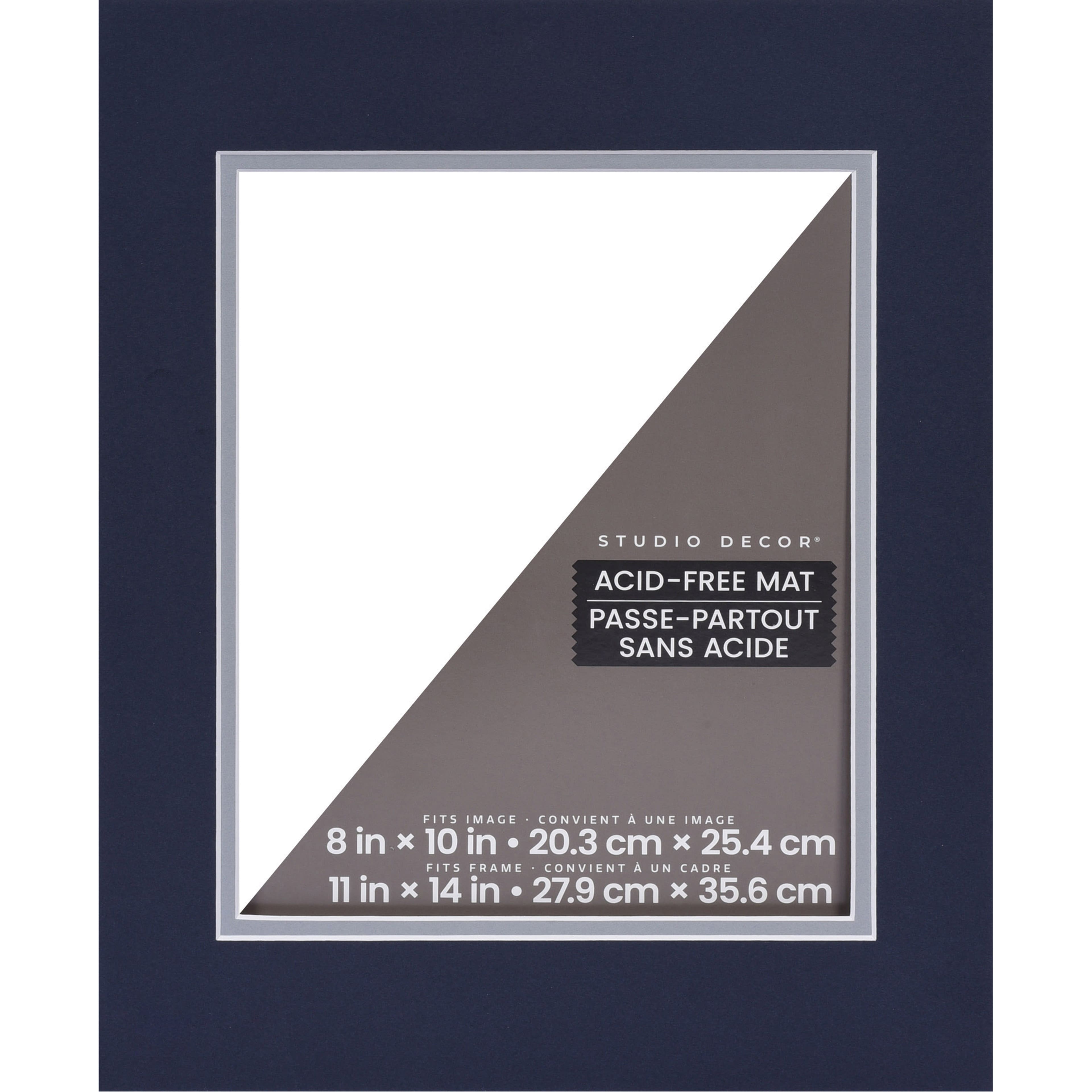 11&#x22; x 14&#x22; Dark Blue &#x26; Gray Double Mat, 8&#x22; x 10&#x22; Opening Size by Studio D&#xE9;cor&#xAE;