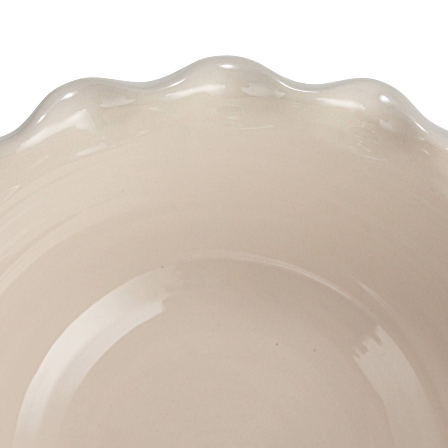 Hello Honey&#xAE; 10&#x22; Blue, Green &#x26; Cream Stoneware Bowl with Scalloped Edge Set