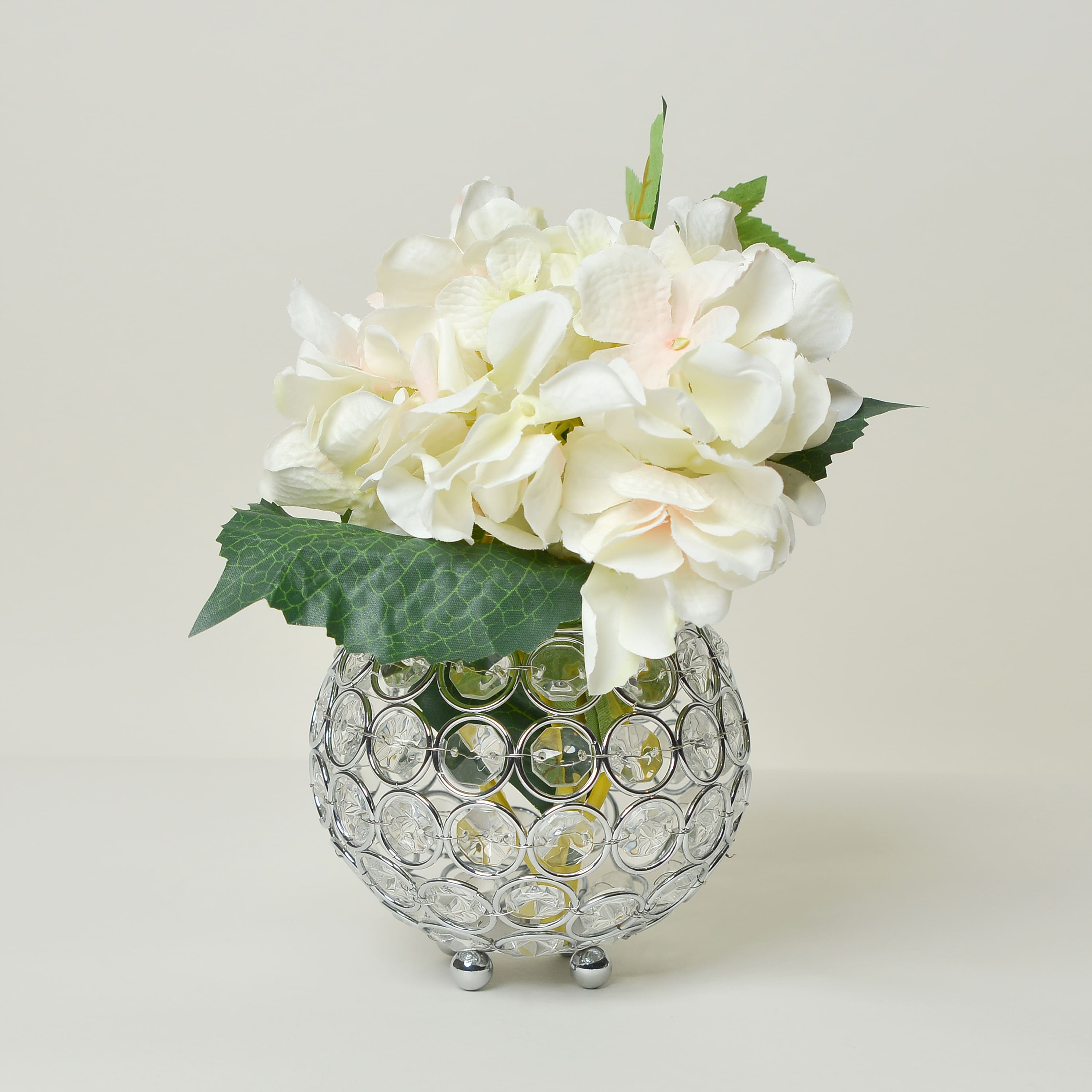 Elegant Designs&#x2122; Chrome Crystal Circular Bowl Candle Holder