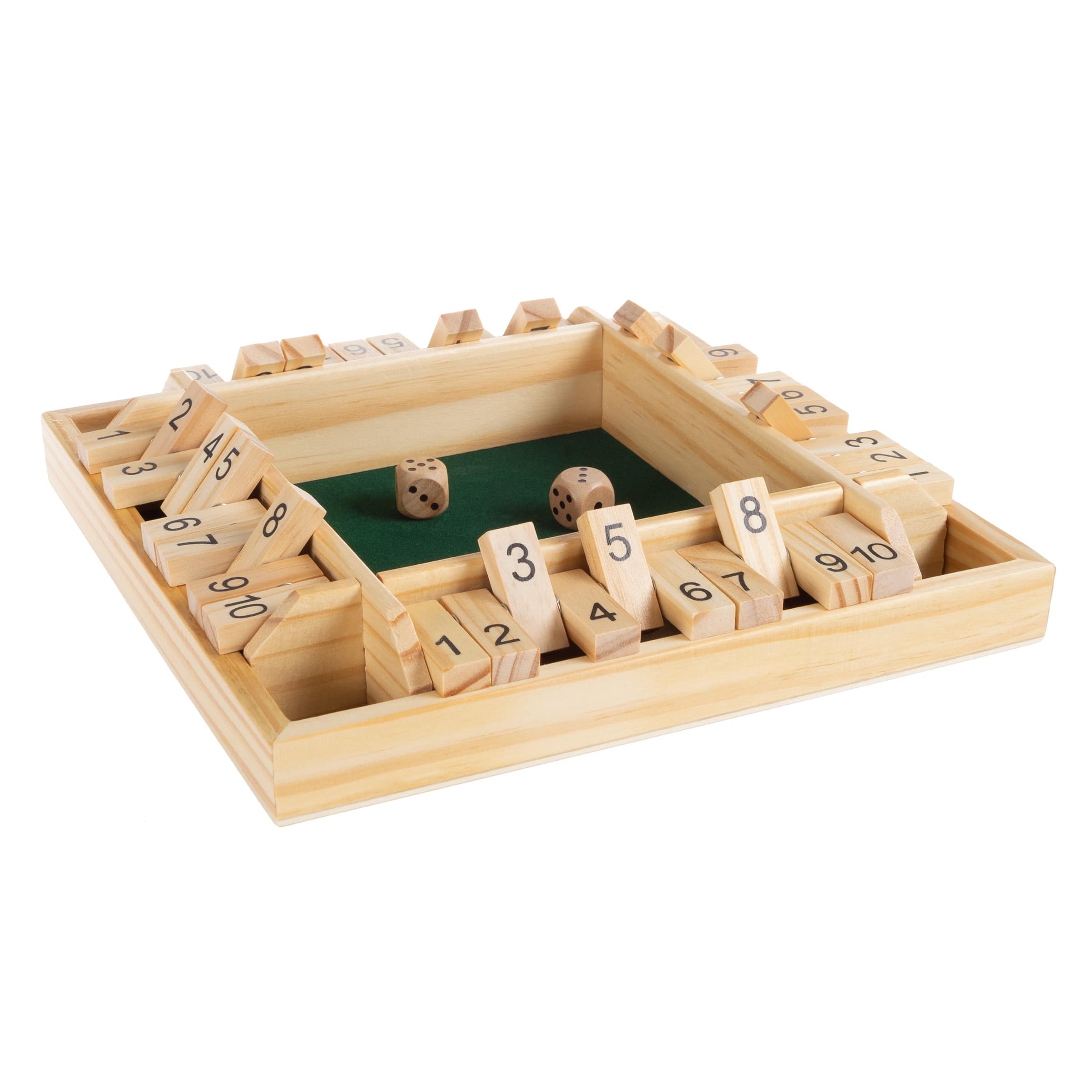 Toy Time 4-Player Wooden Shut the Box Game Set