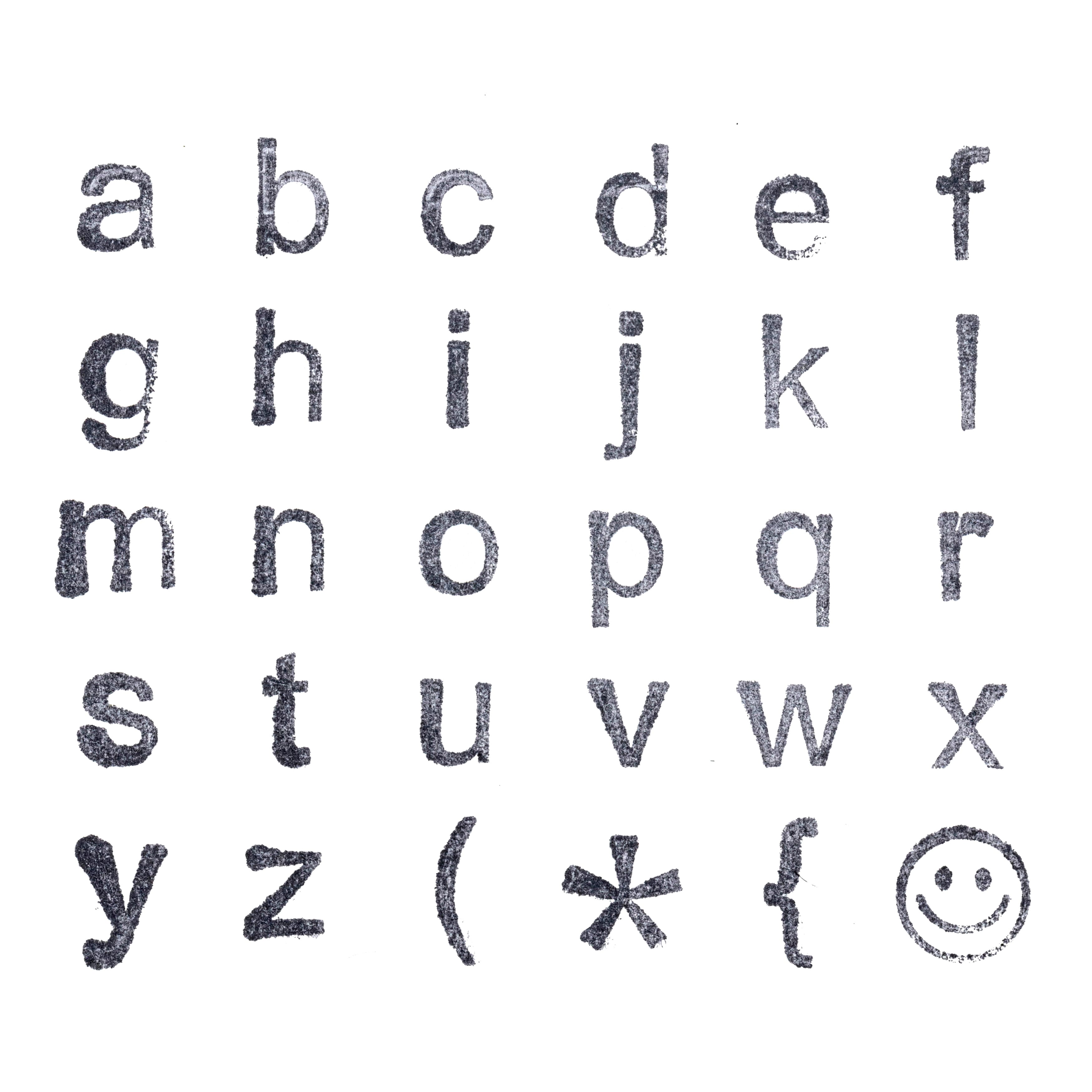 Mini (1.5mm-3.6mm) Any Font-Lowercase Alphabet Stamps