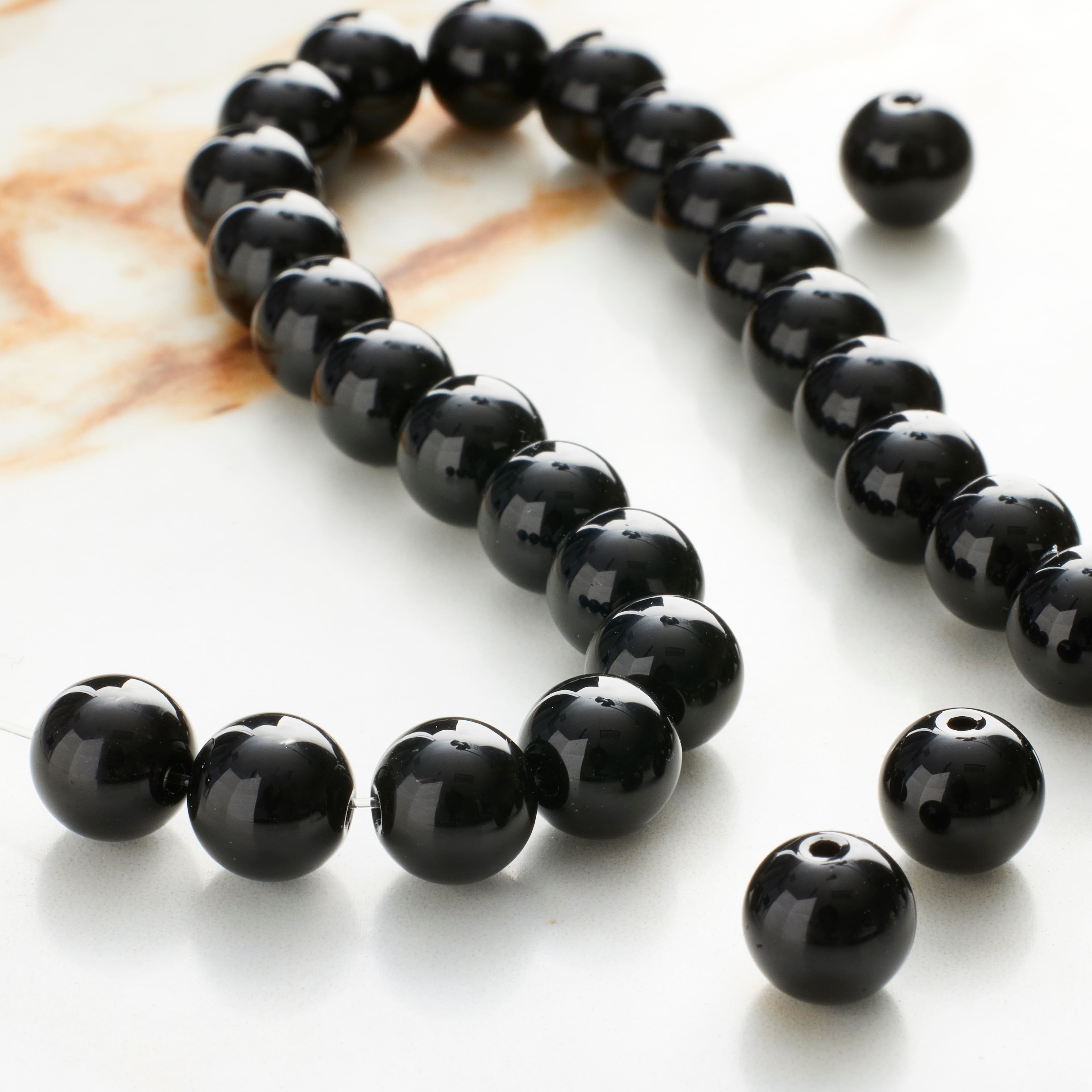 9 Pack: Black Round Jasper Beads, 8mm by Bead Landing&#x2122;