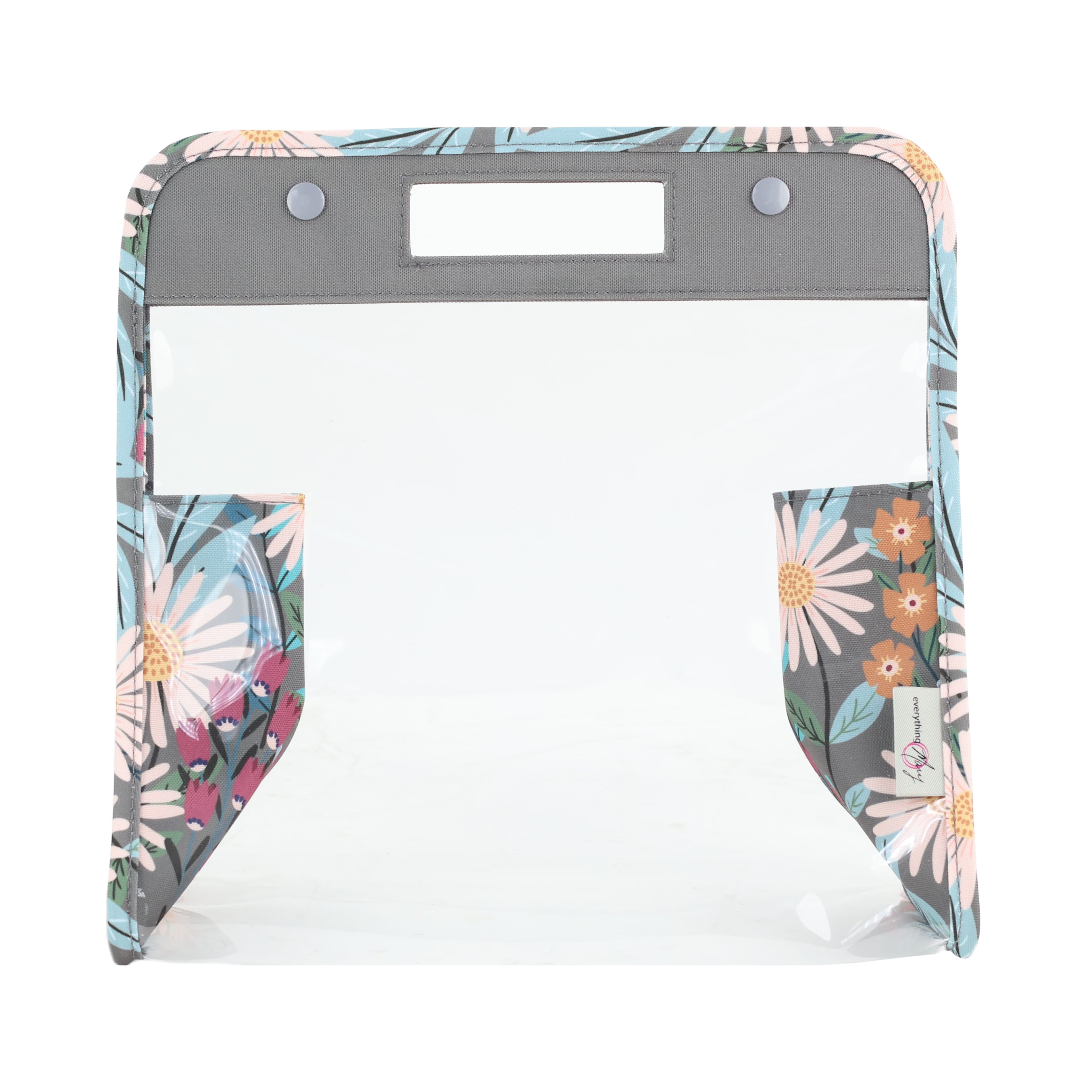 Everything Mary Daisy Floral Print Clear Knitting Caddy &#x26; Project Bag