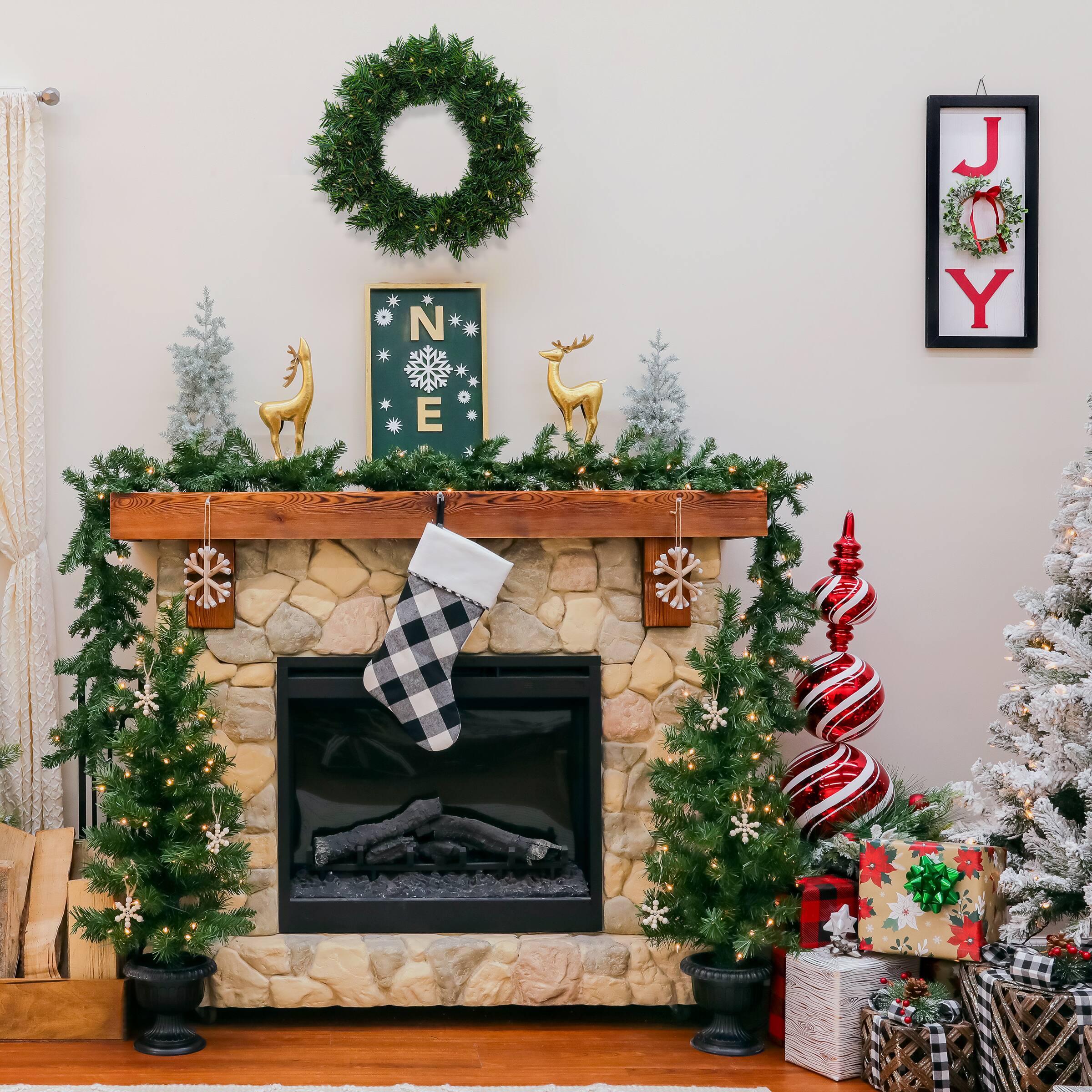 3ft. Pre-Lit Artificial Christmas Trees &#x26; Wreath Set