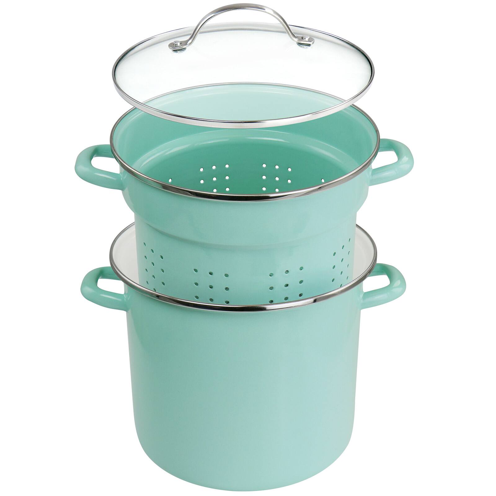 Martha Stewart 8qt. Aqua Dual Stock Pot & Steamer Set