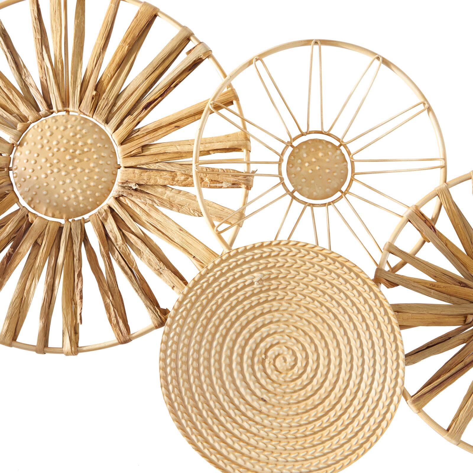 Brown Metal Plate Wall Decor with Textured Pattern 43" x 2" x 19"