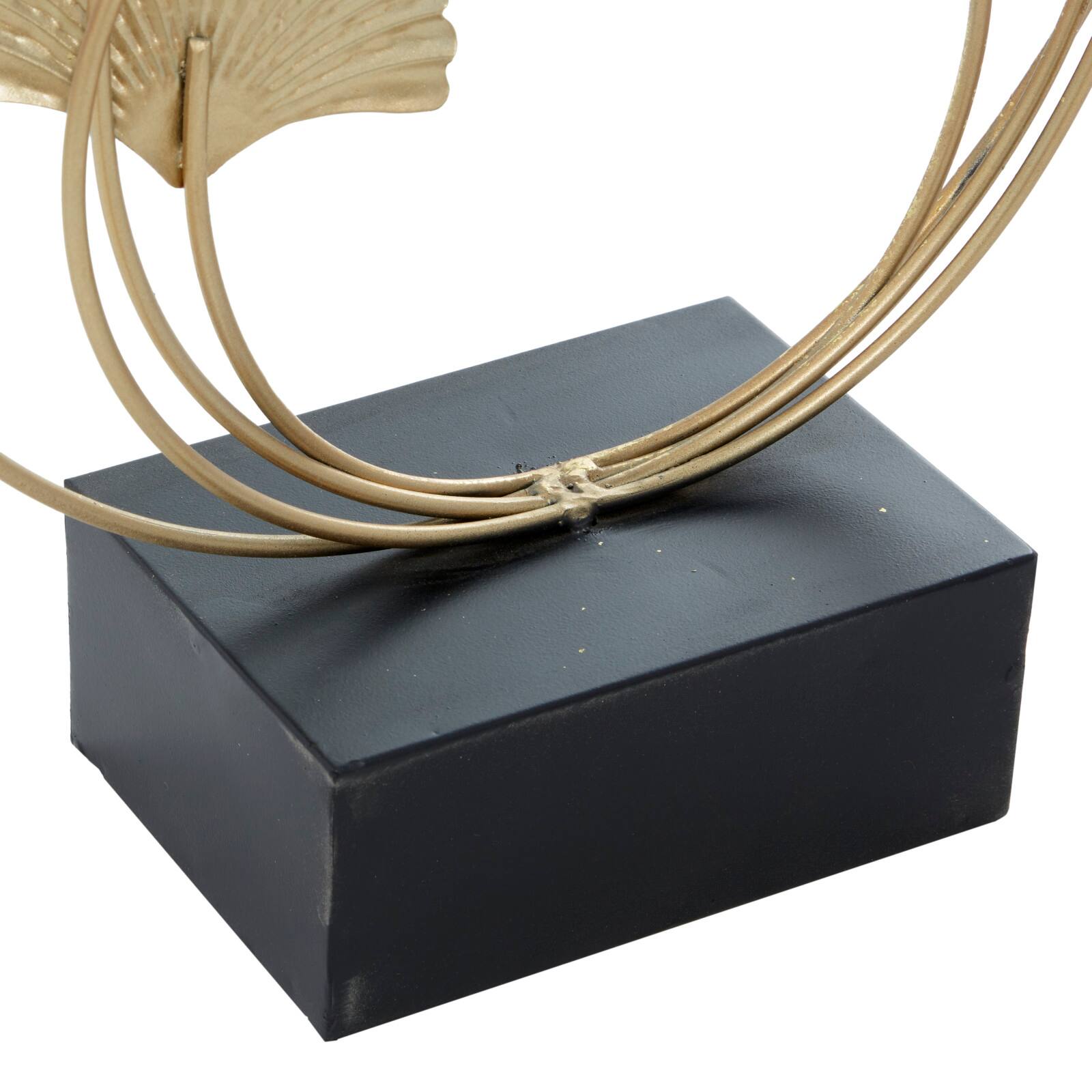 22&#x22; Gold Metal Modern Nature Sculpture