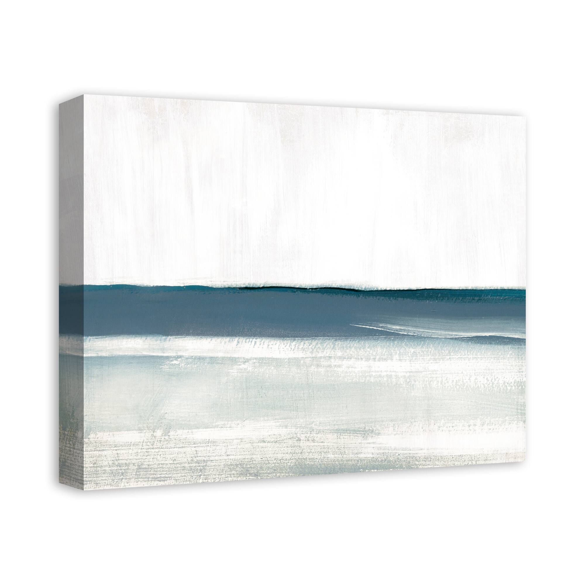 Distressed Abstract Waves Canvas Wall Art