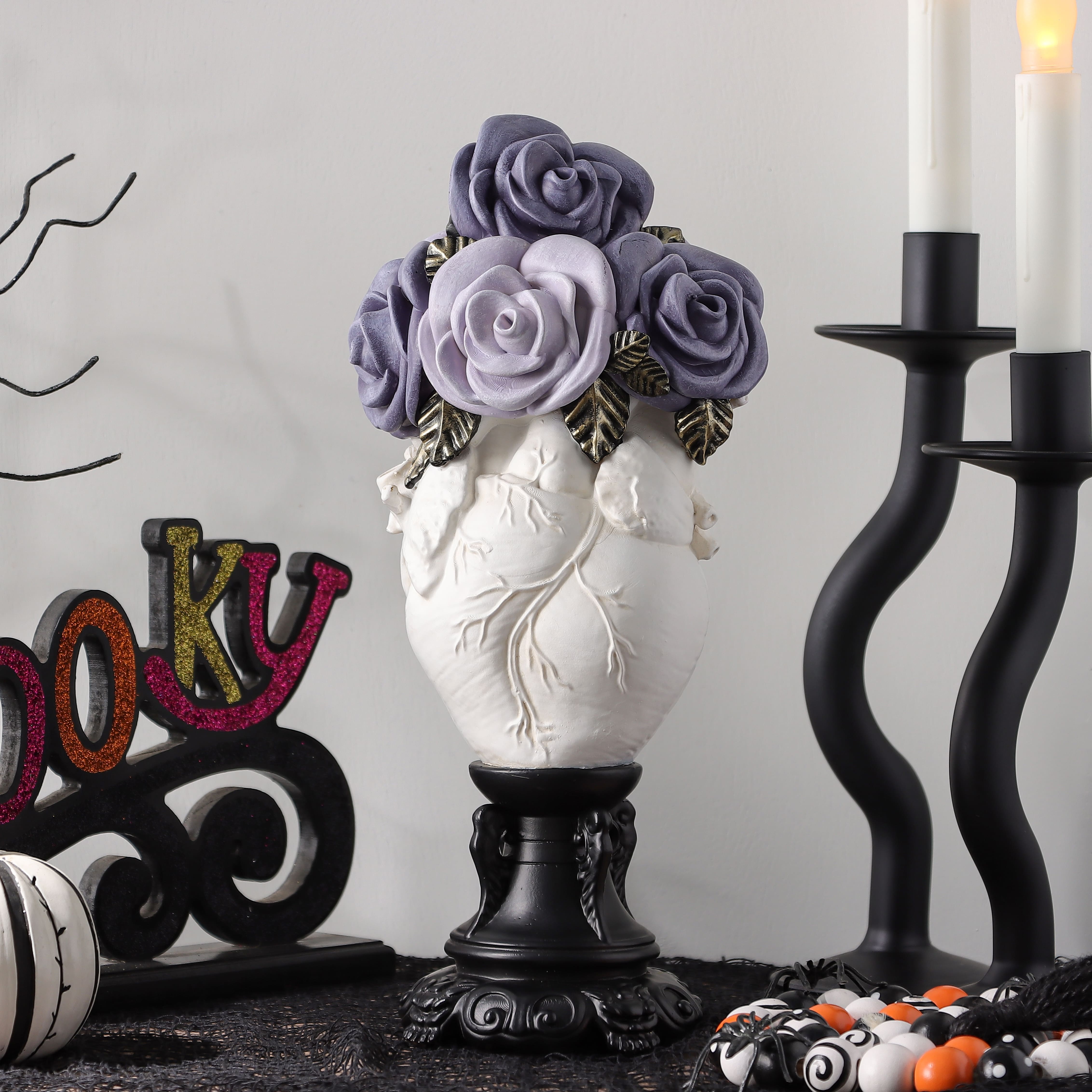 11&#x22; Purple Roses in Heart Tabletop Accent by Ashland&#xAE;
