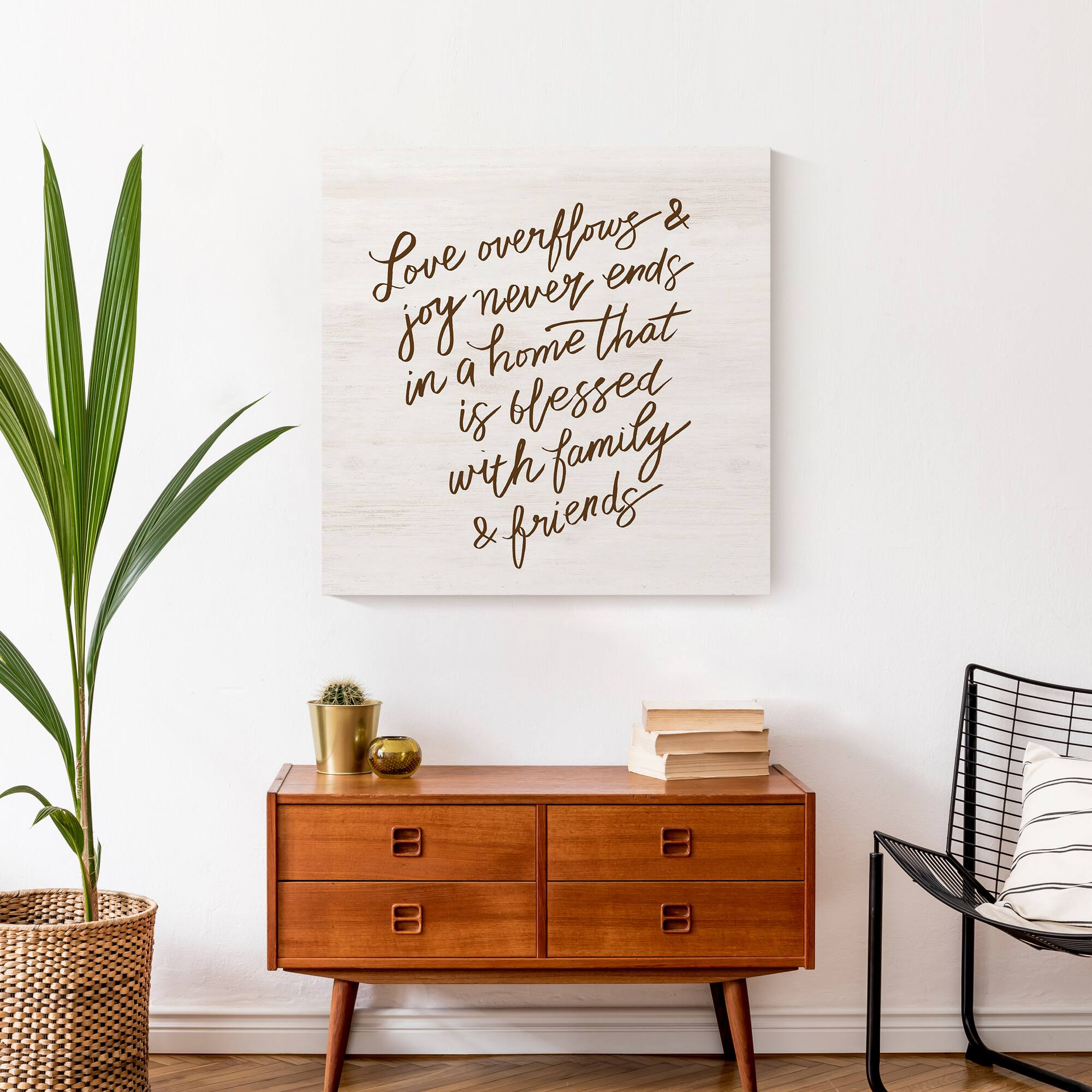 Love Overflows and Joy Never Ends 24" x 24" Canvas Wall Art