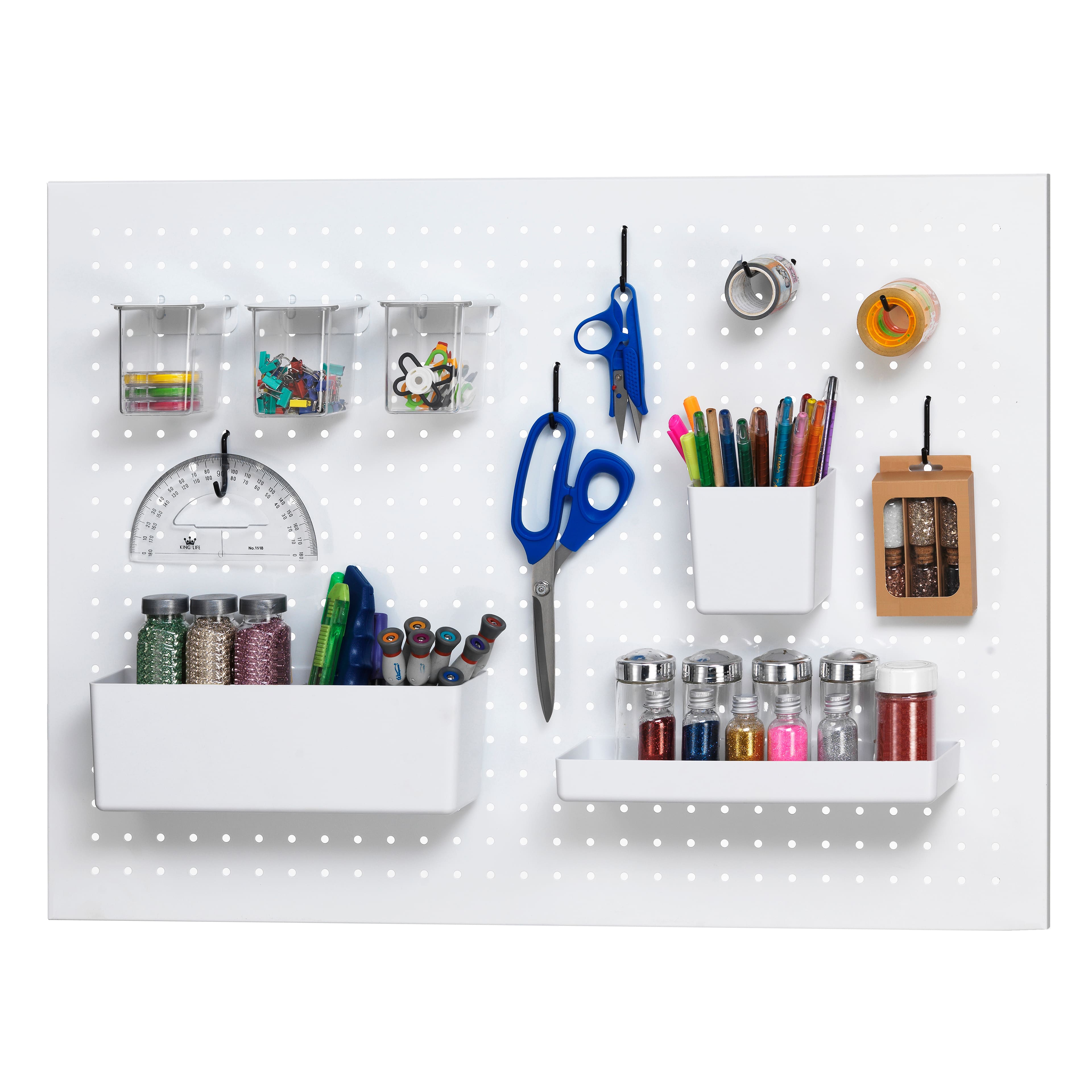 22" x 30" White Metal Pegboard by Simply Tidy®
