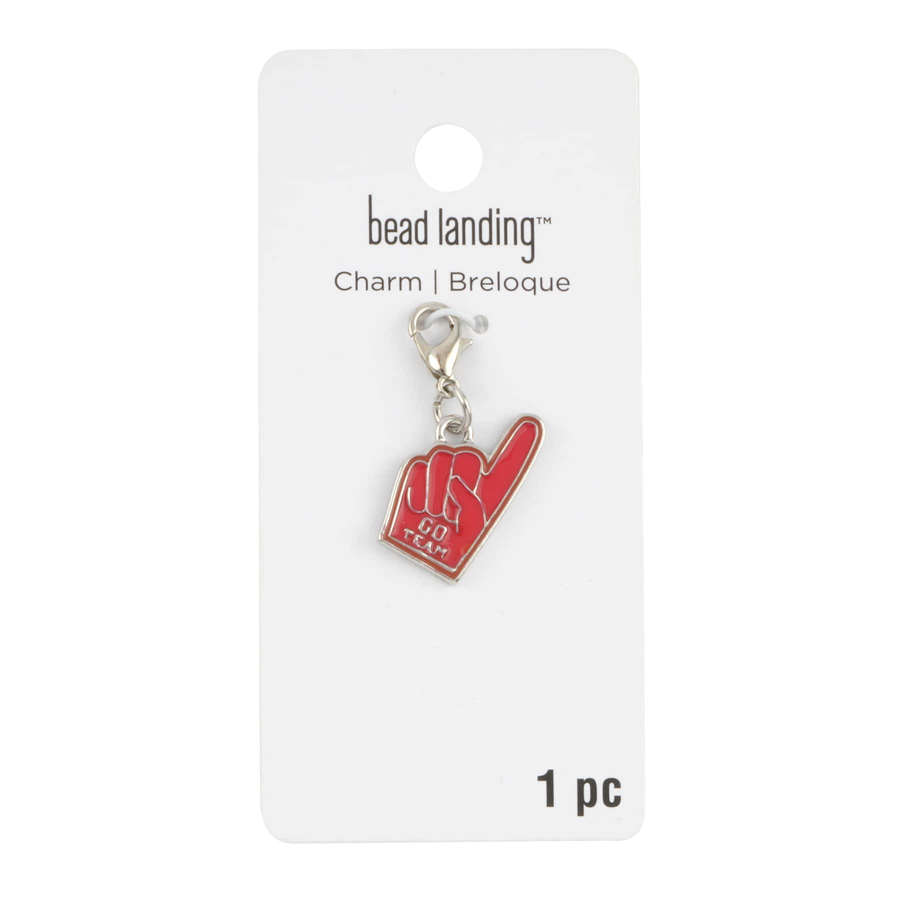 12 Pack: Red Foam Finger Charm by Bead Landing&#x2122;