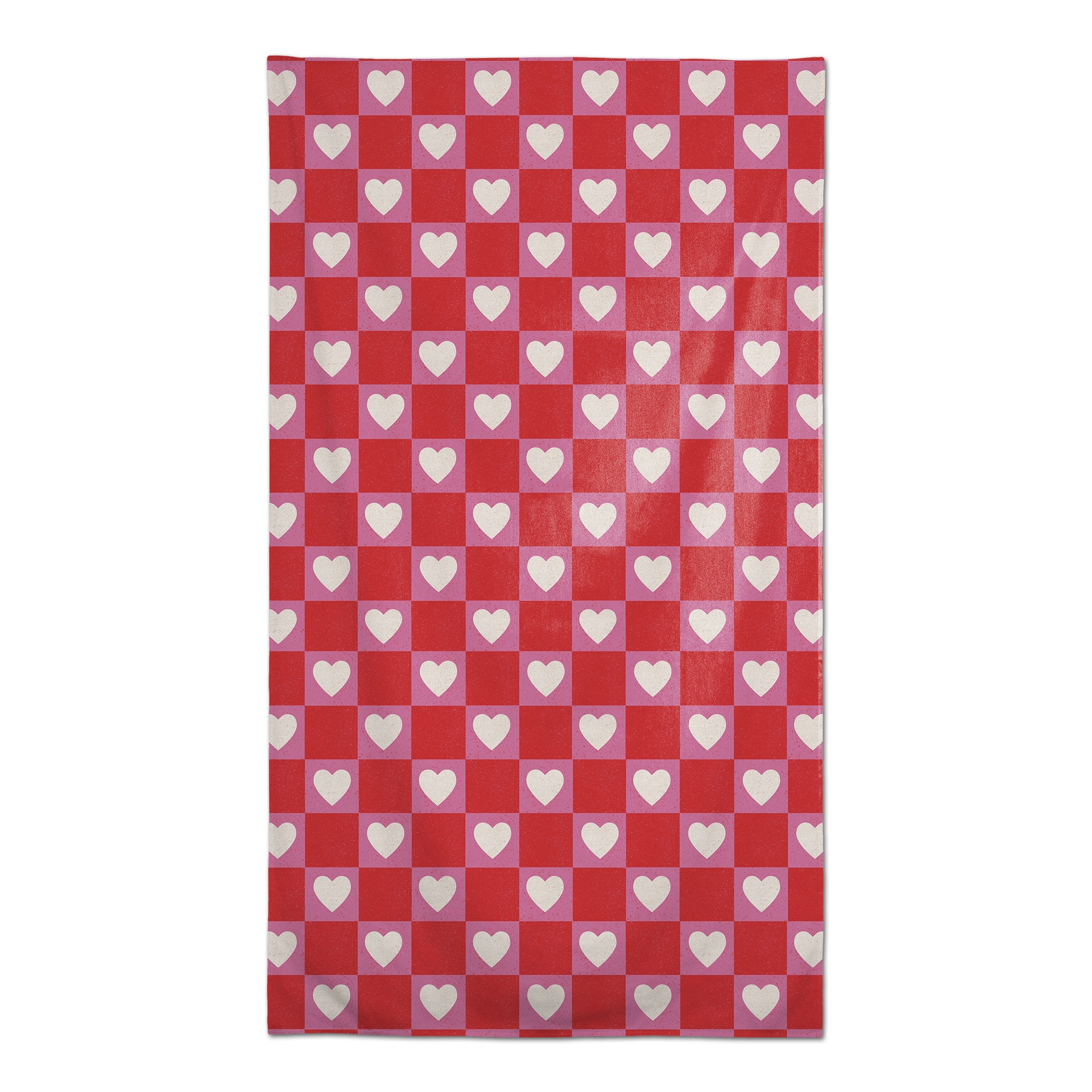 Heart Checkered Board Pattern 58&#x22; x 102&#x22; Tablecloth