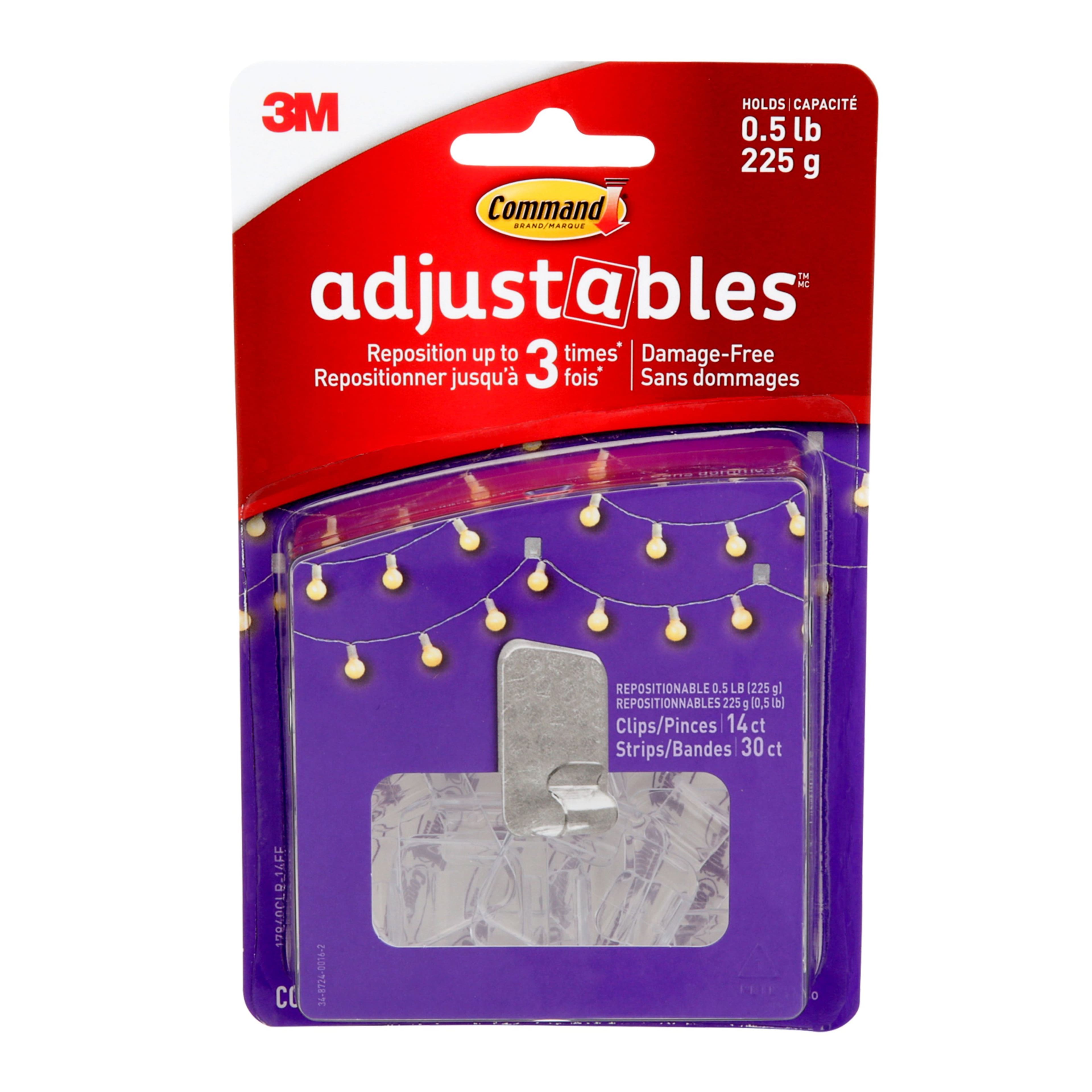 Buy in Bulk - 12 Packs: 14 ct. (168 total) Command® Adjustables™ Clear  Light Clips