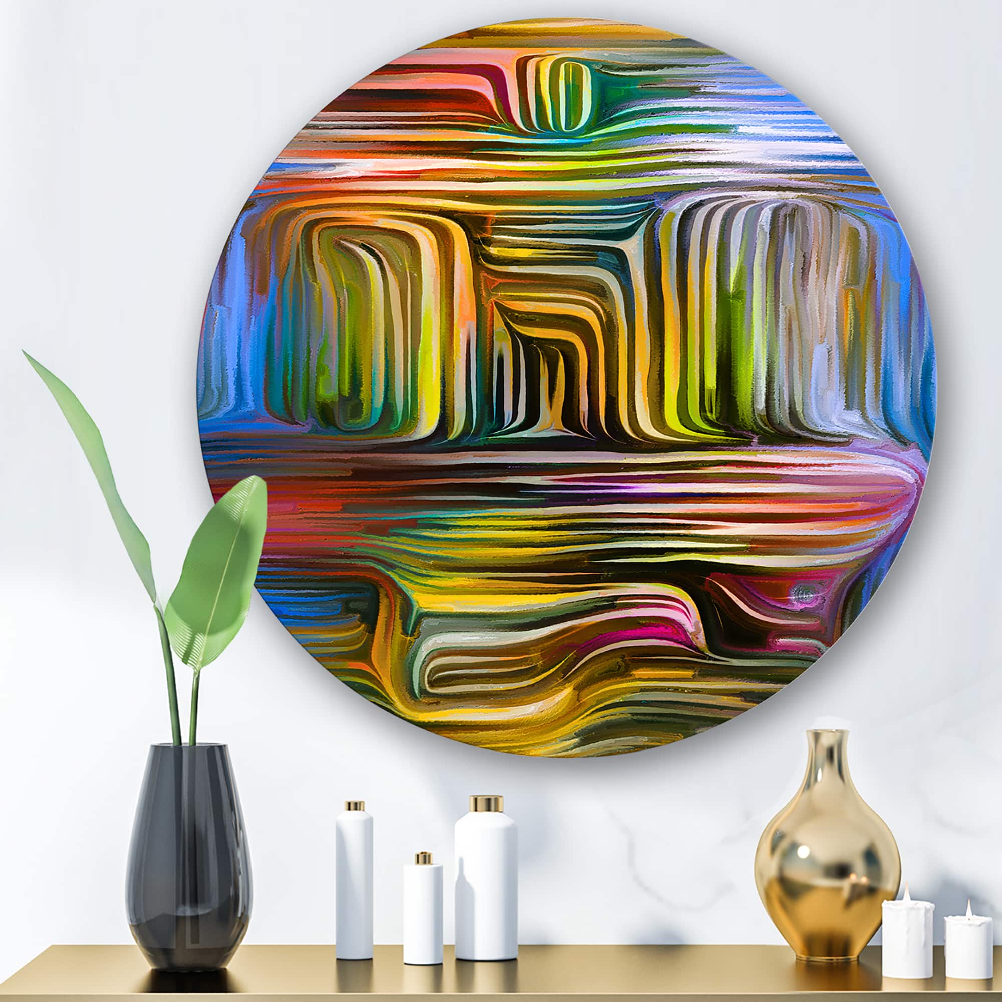 Designart - Colour Fusion VIII - Modern Metal Circle Wall Art