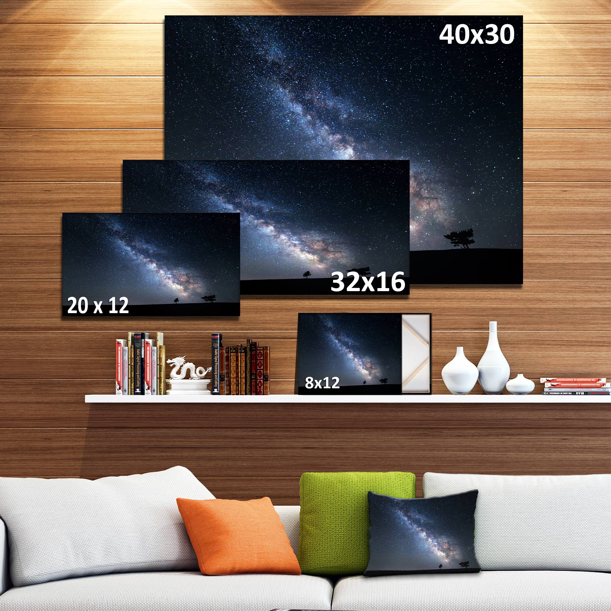 Designart - Summer Night with Stars in Crimea - Landscape Photography Canvas Print