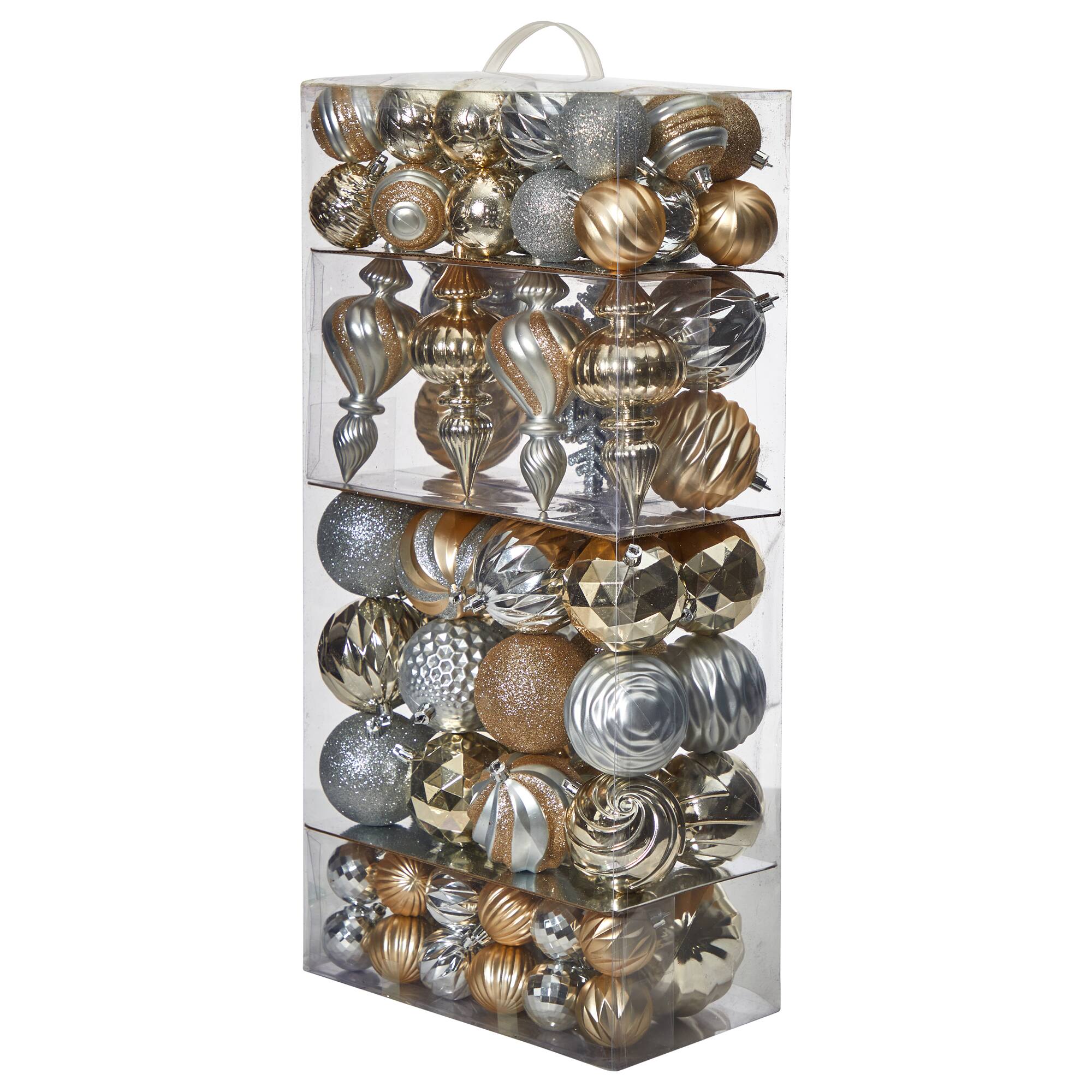 81ct. Holiday Deluxe Shatterproof Christmas Tree Ornament Box Set