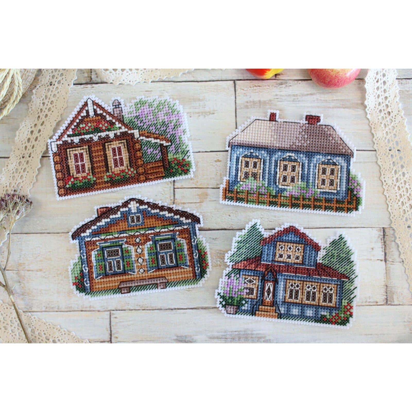 MP Studia Houses Magnets Plastic Canvas Counted Cross Stitch Kit