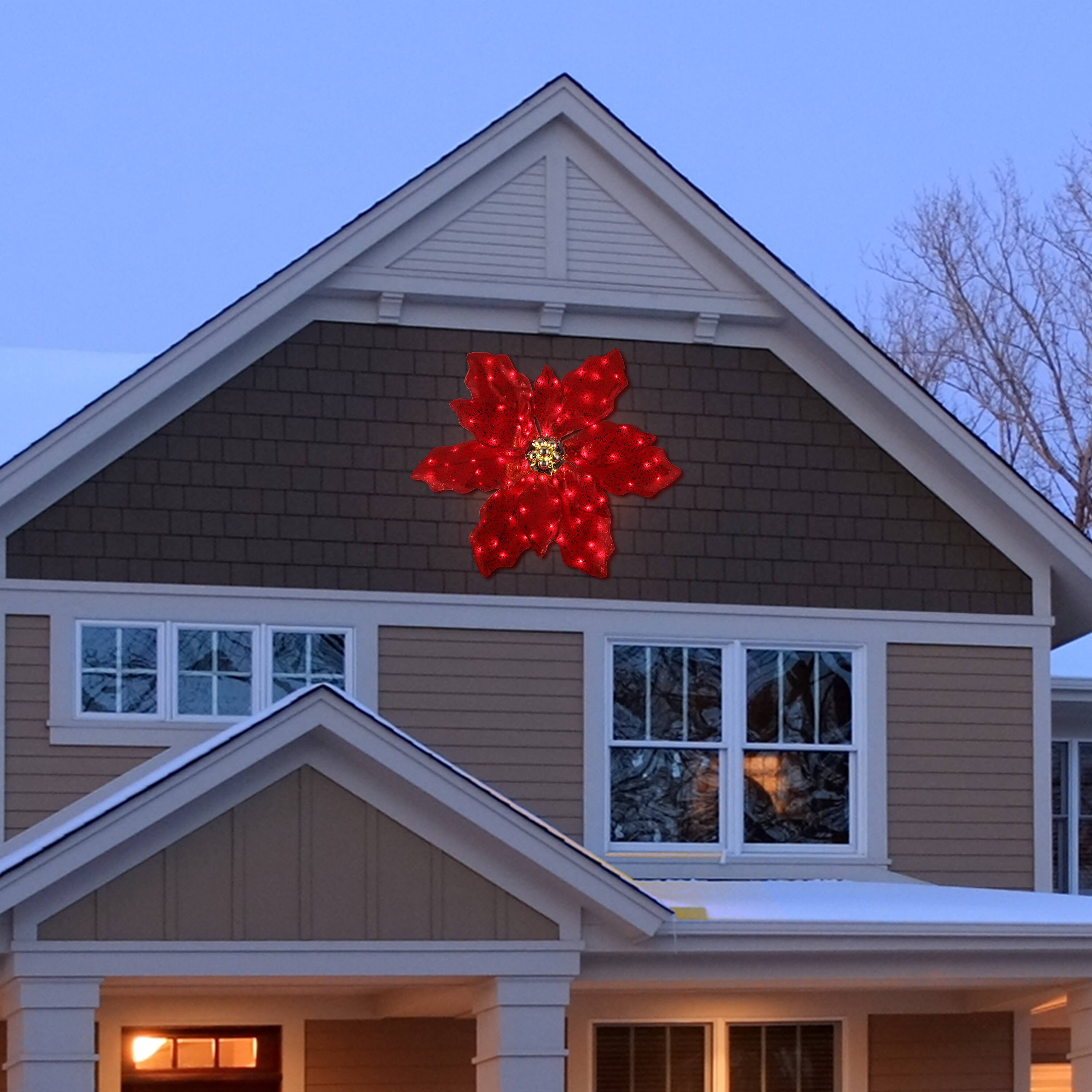 Mr. Christmas 35&#x22; Outdoor Twinkling LED Poinsettia
