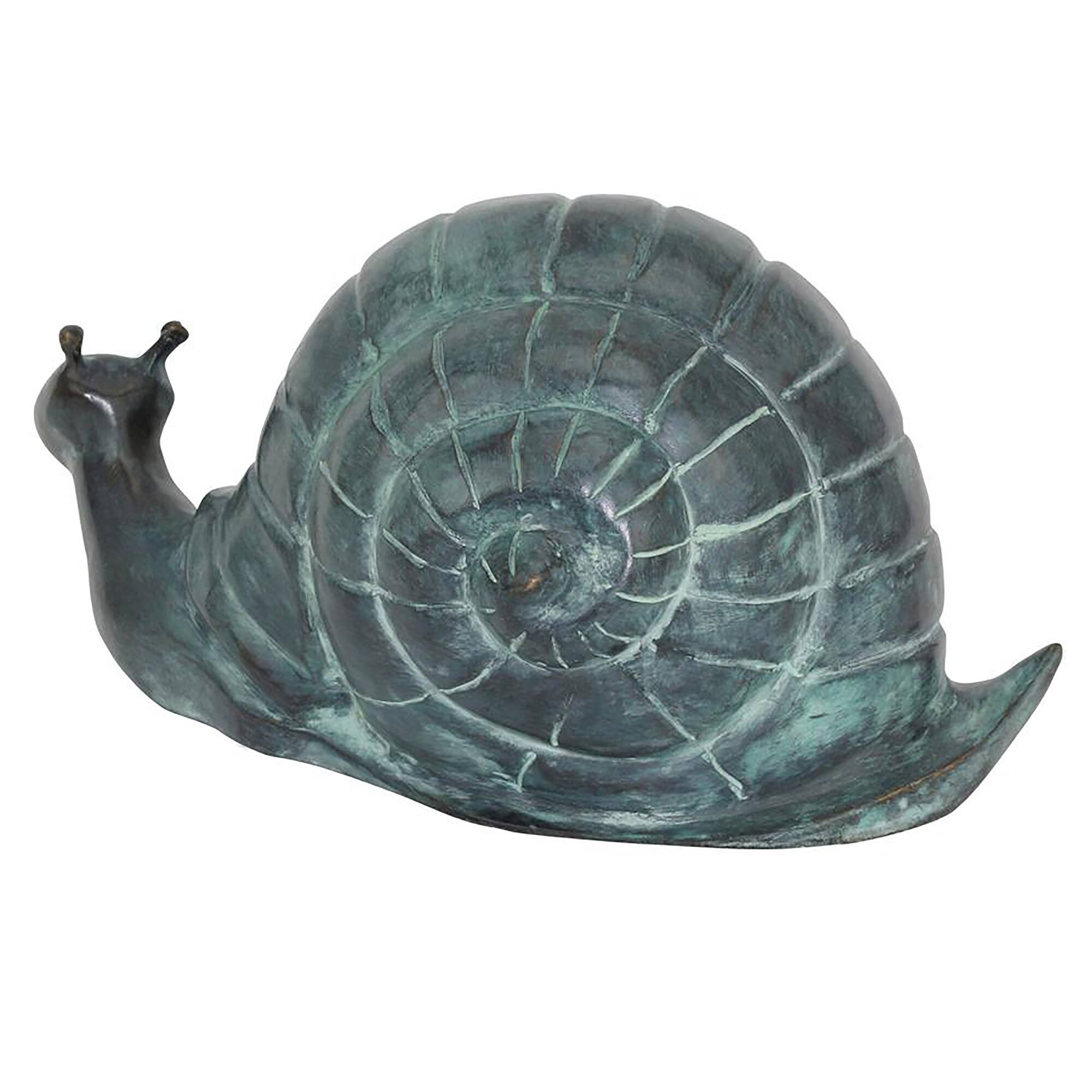 Design Toscano 14" Cast Bronze Land Snail Garden Statue