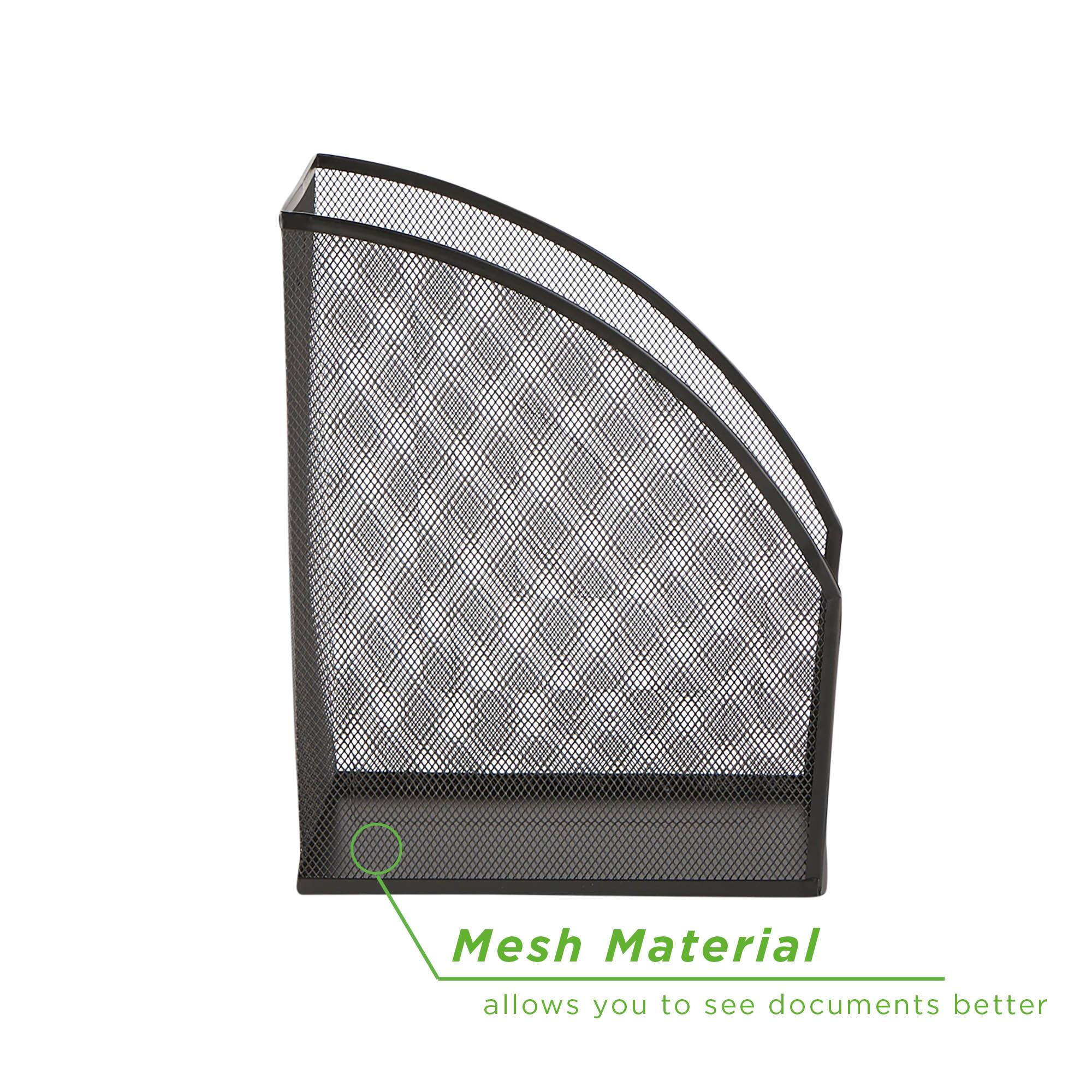 Mind Reader 2 Pack Black Jumbo Metal Mesh File Organizer
