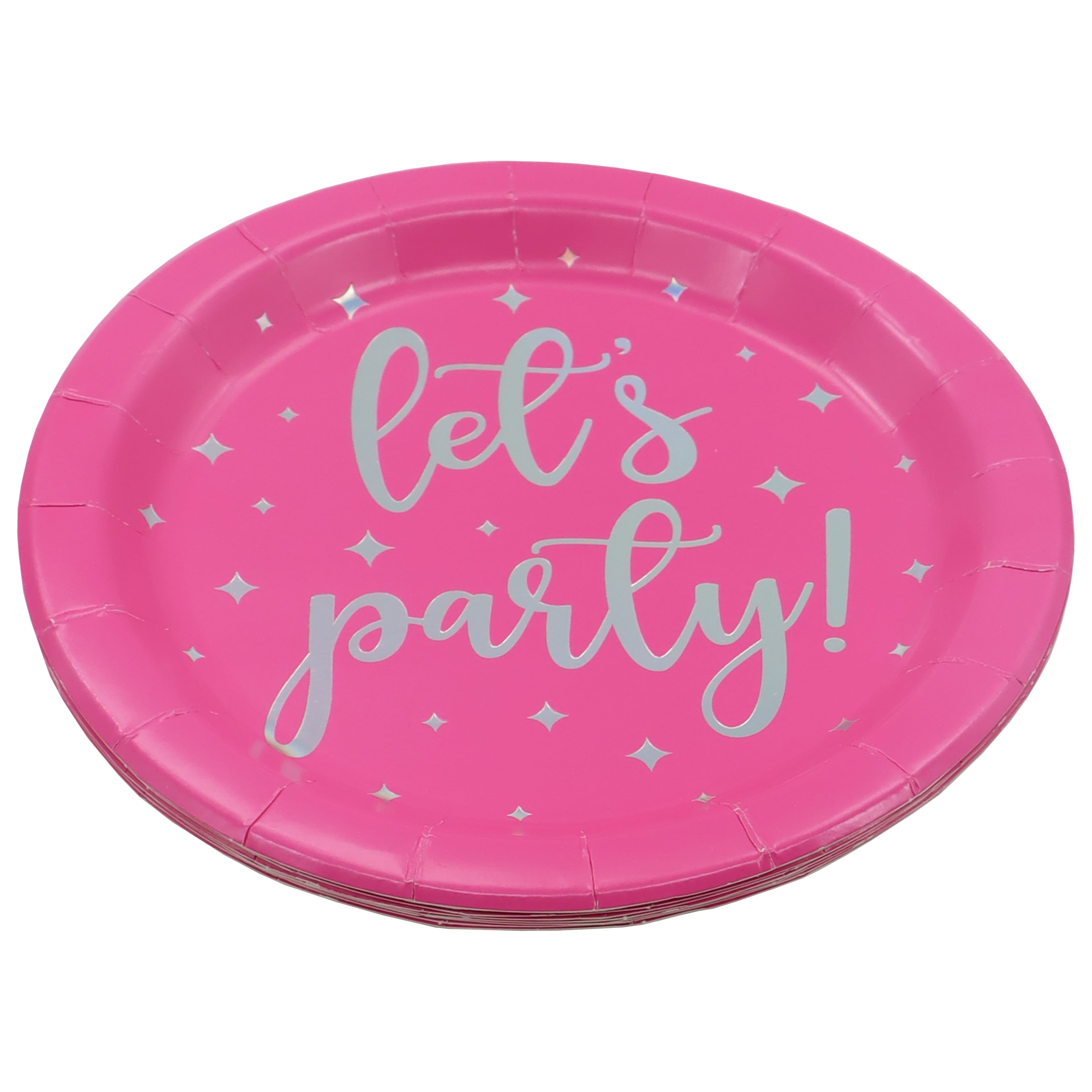 7&#x22; Hot Pink Let&#x27;s Party Snack Plates, 8ct. by Celebrate It&#x2122;