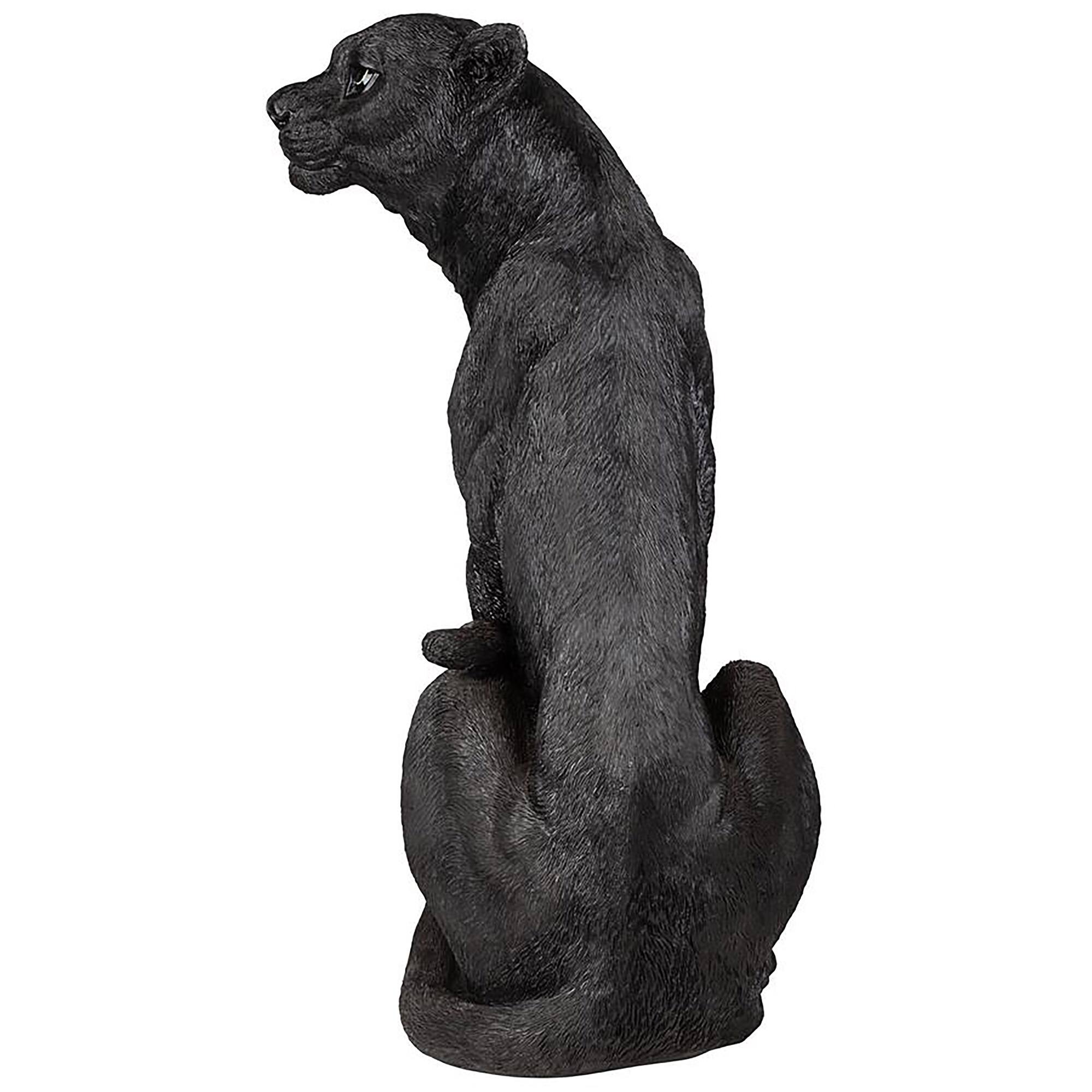 Design Toscano 22.5&#x22; Pensive Panther Black Jaguar Statue