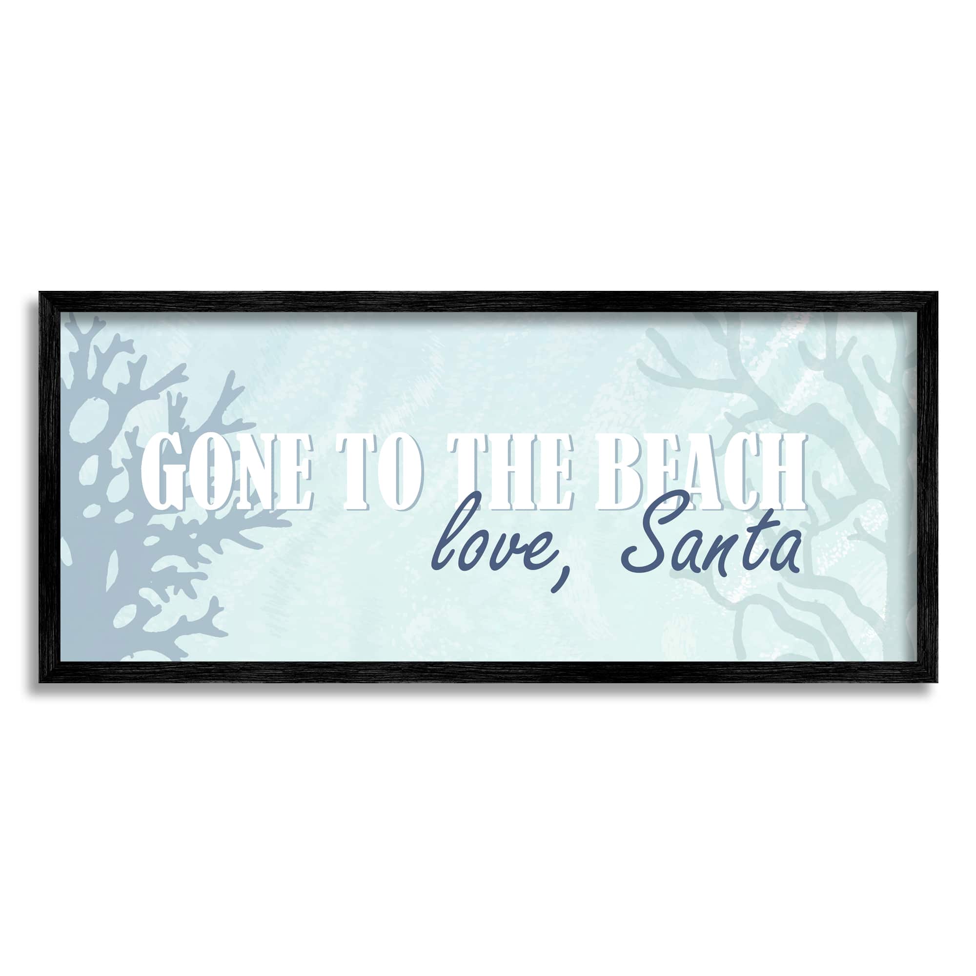 Stupell Industries Gone To Beach Love Santa Phrase Framed Giclee Art