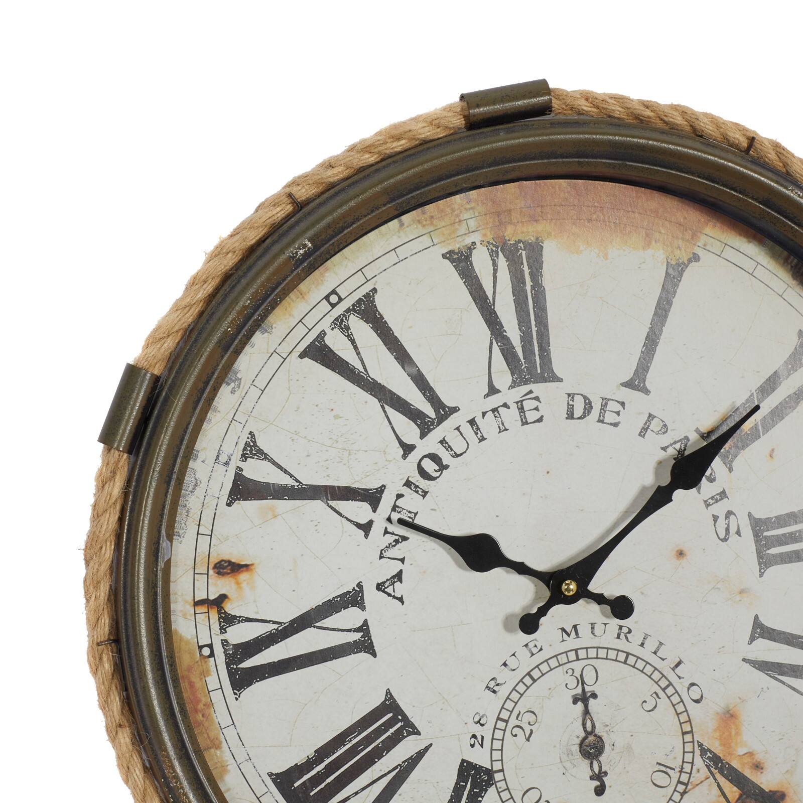 White Coastal Metal Wall Clock