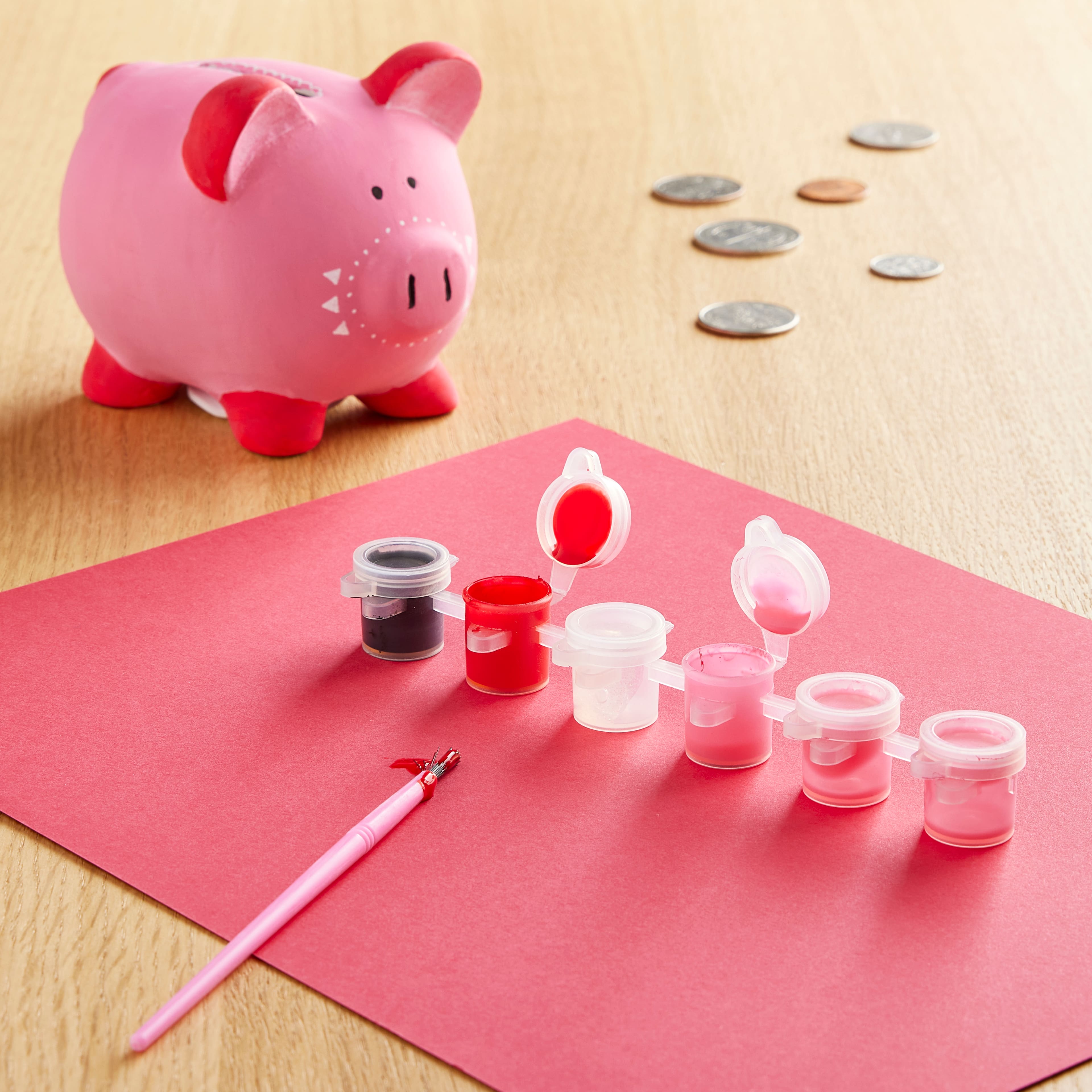 Color Block piggy bank in earthenware.