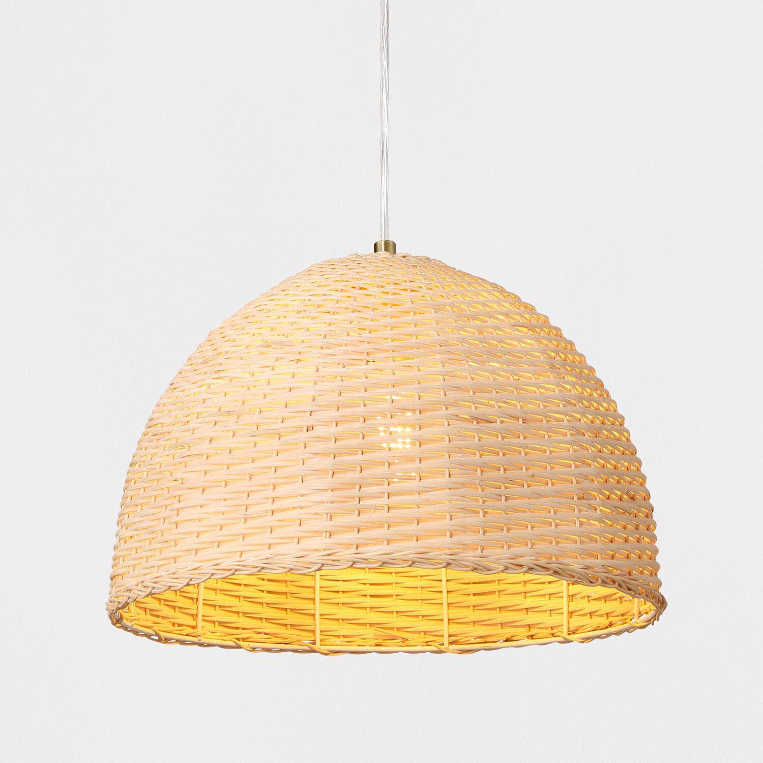 Calypso Natural Metal &#x26; Handwoven Wicker Dome Ceiling Light