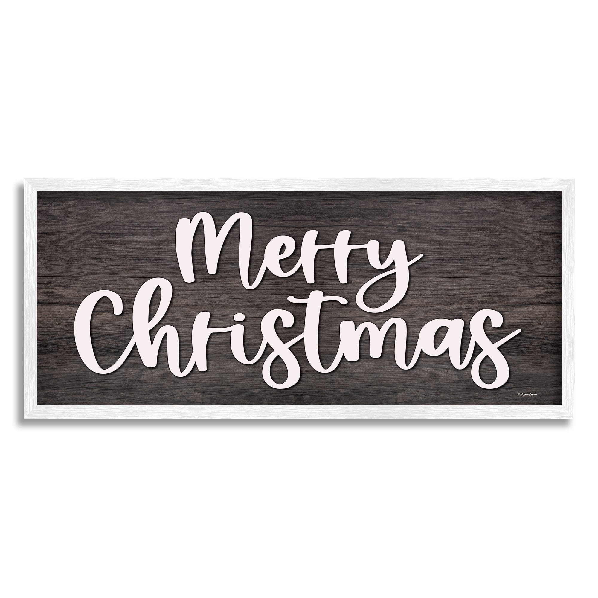 Stupell Industries Merry Christmas Farmhouse Phrase Framed Giclee Art