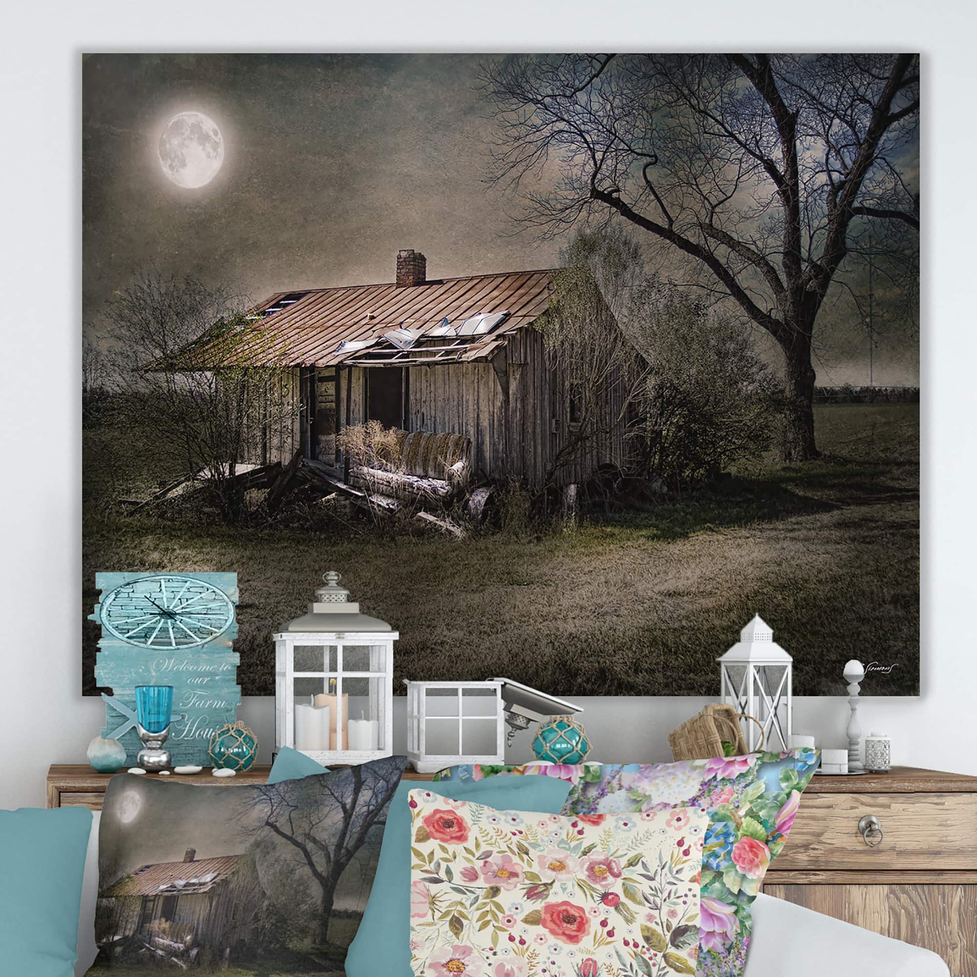 Designart - Forgotten in Moonlight - Farmhouse Canvas Artwork