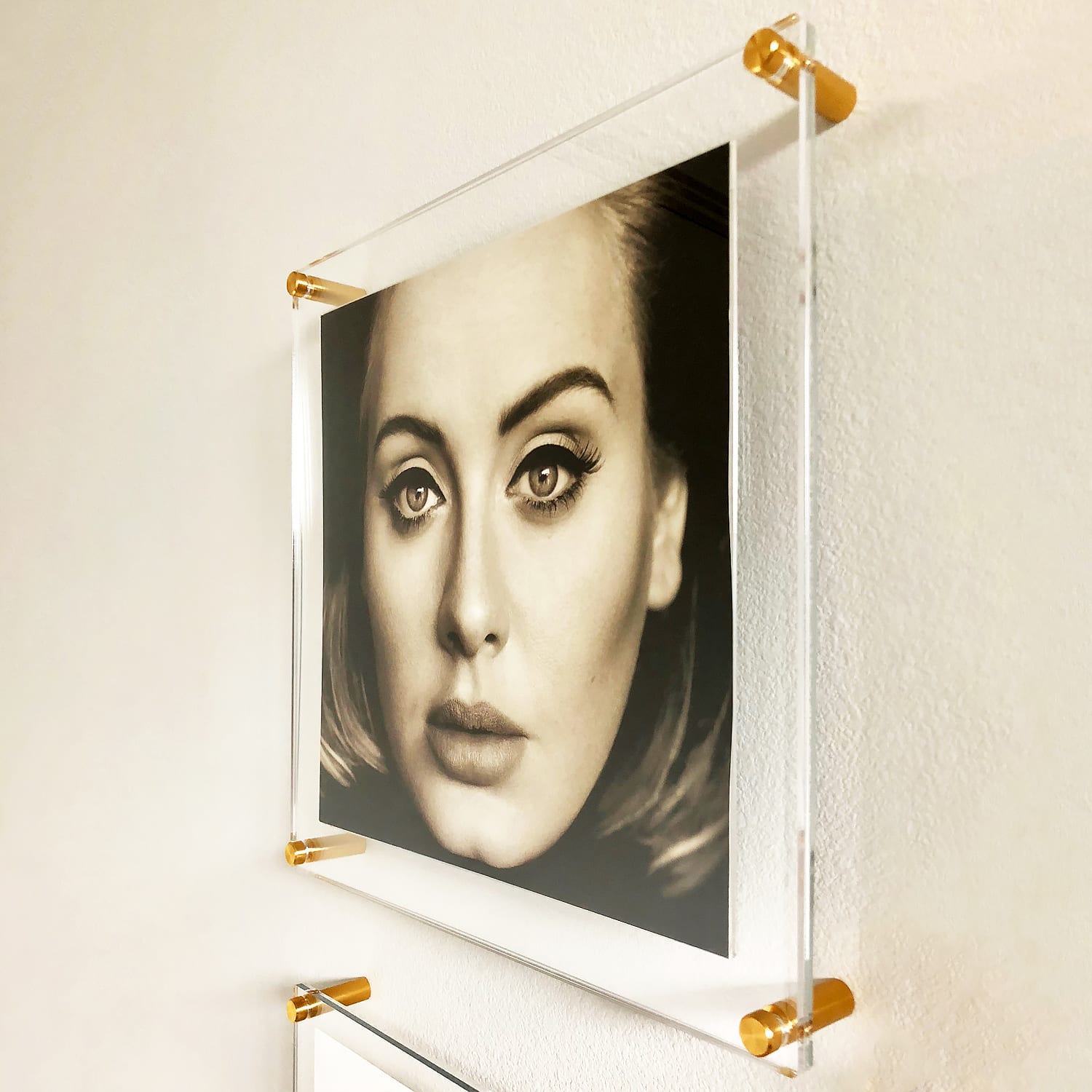 Wexel Art 12'' x 12'' Acrylic Floating Frame for Album Covers with Gold Hardware