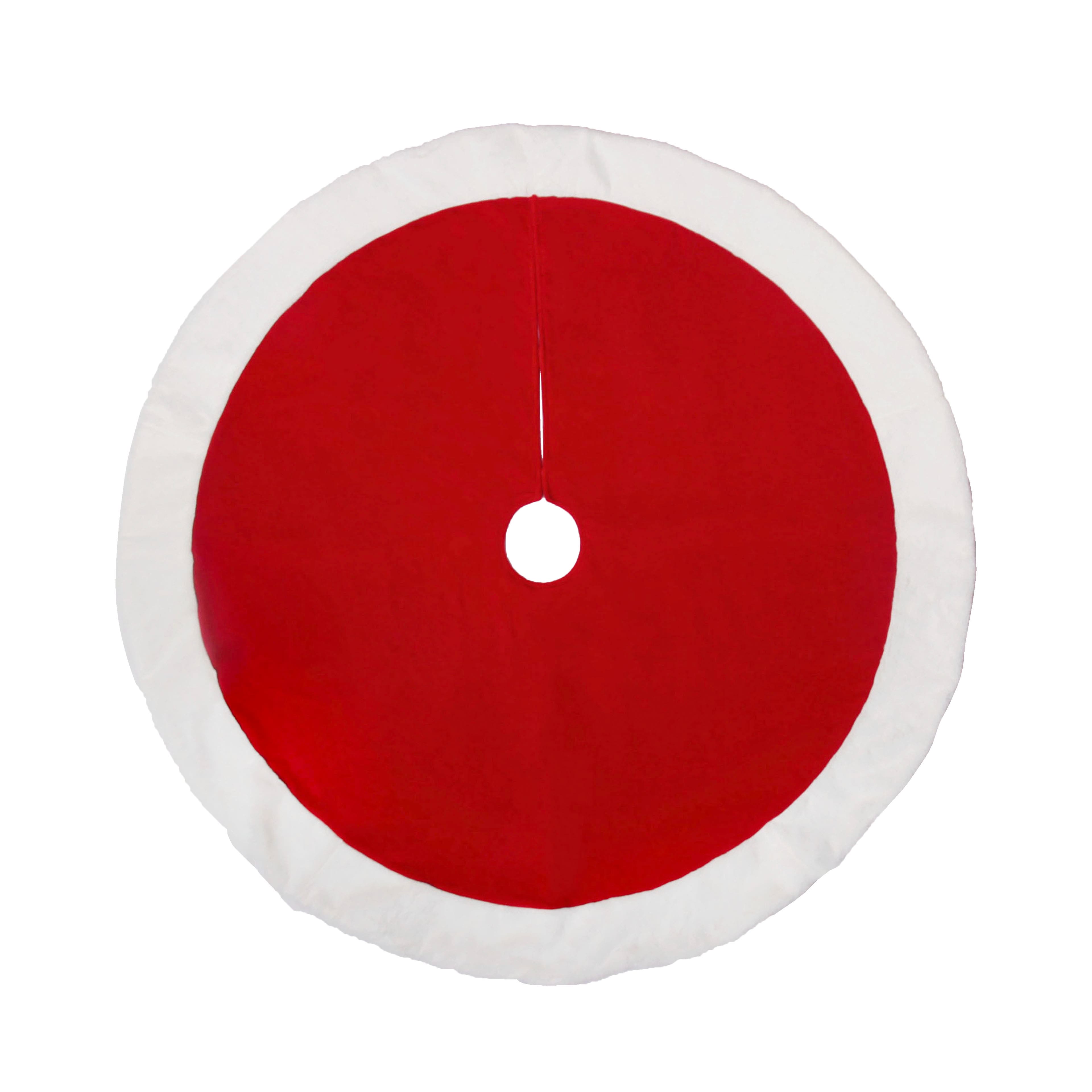 4ft. Classic Red Tree Skirt with White Faux Fur by Ashland&#xAE;