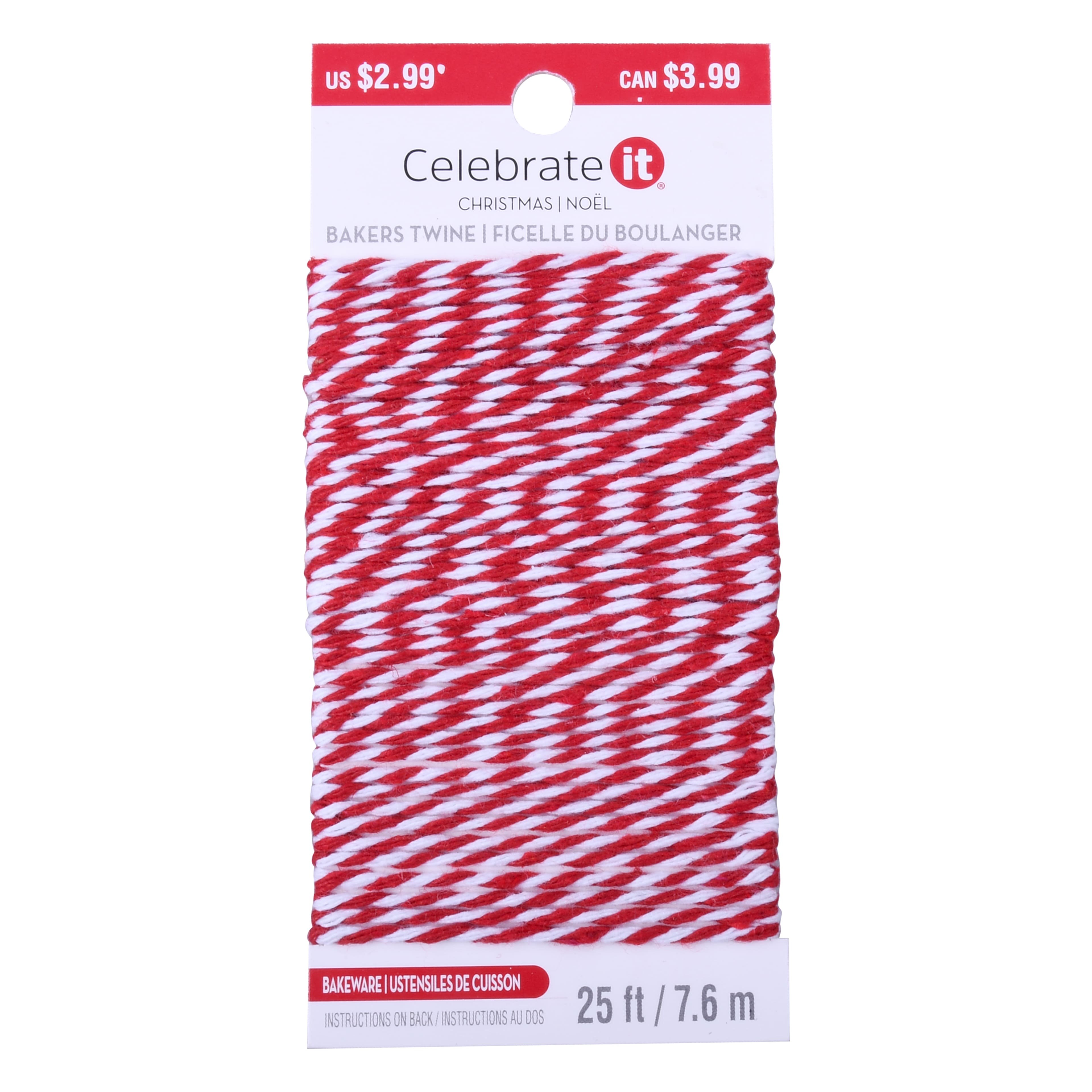 25ft. Red &#x26; White Baker&#x27;s Twine by Celebrate It&#xAE;