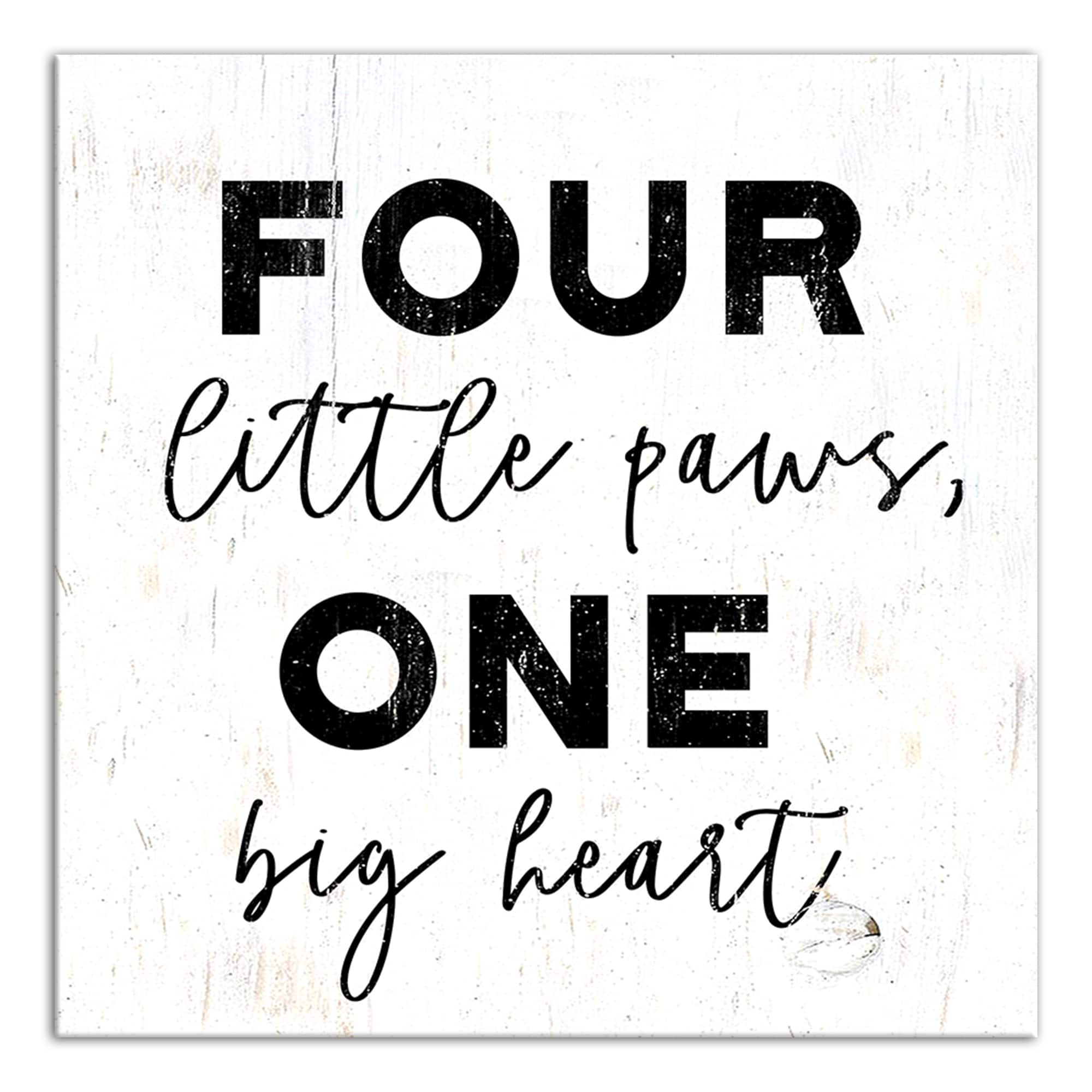 Four Little Paws One Big Heart Canvas Wall Art